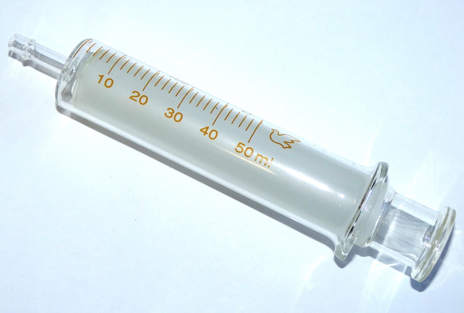 Glass syringe 50 ml cc re-usable lab ink sampler no needle New