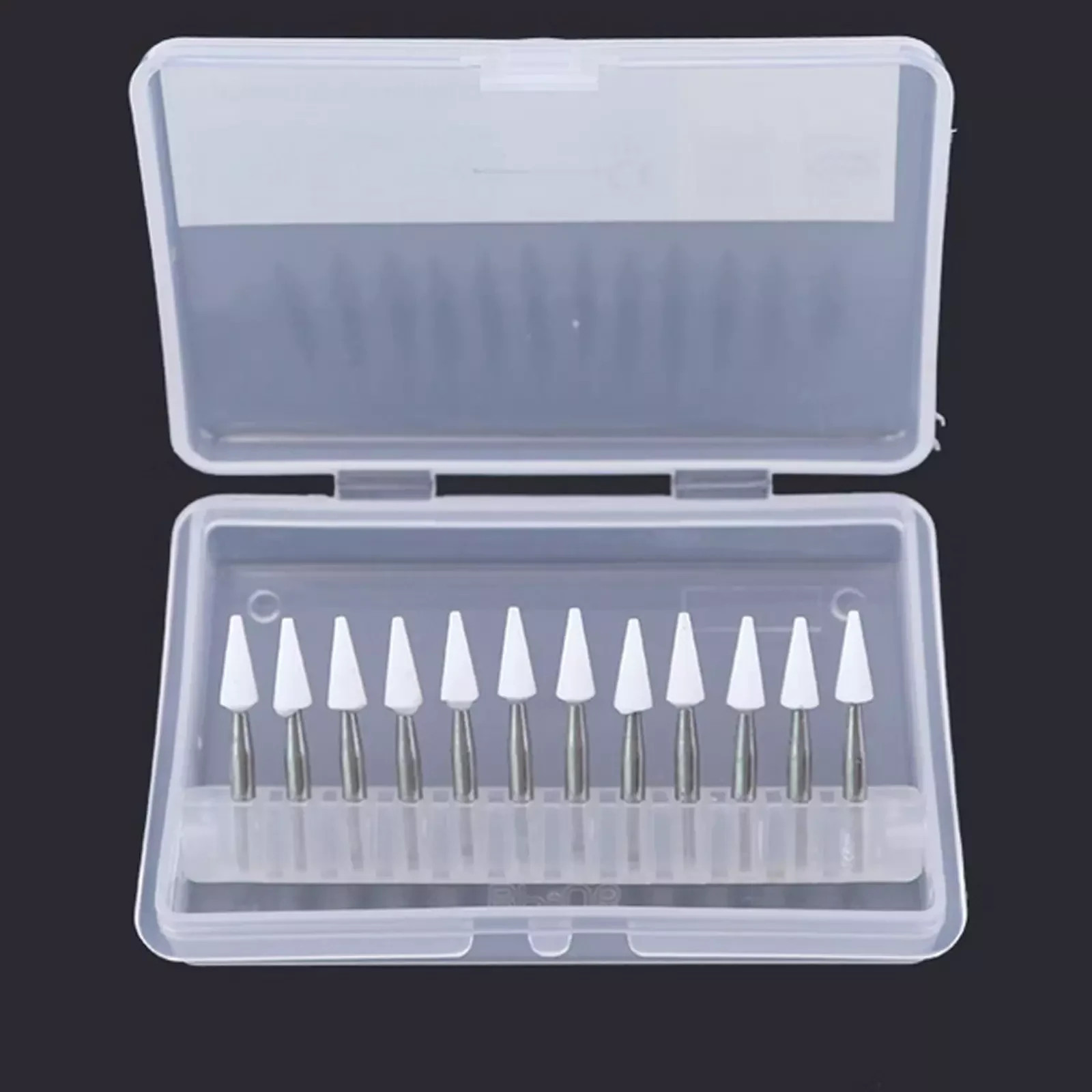 Dental White Stone Polishing Burs Flame/Cone/Round Mounted FG Abrasion Point