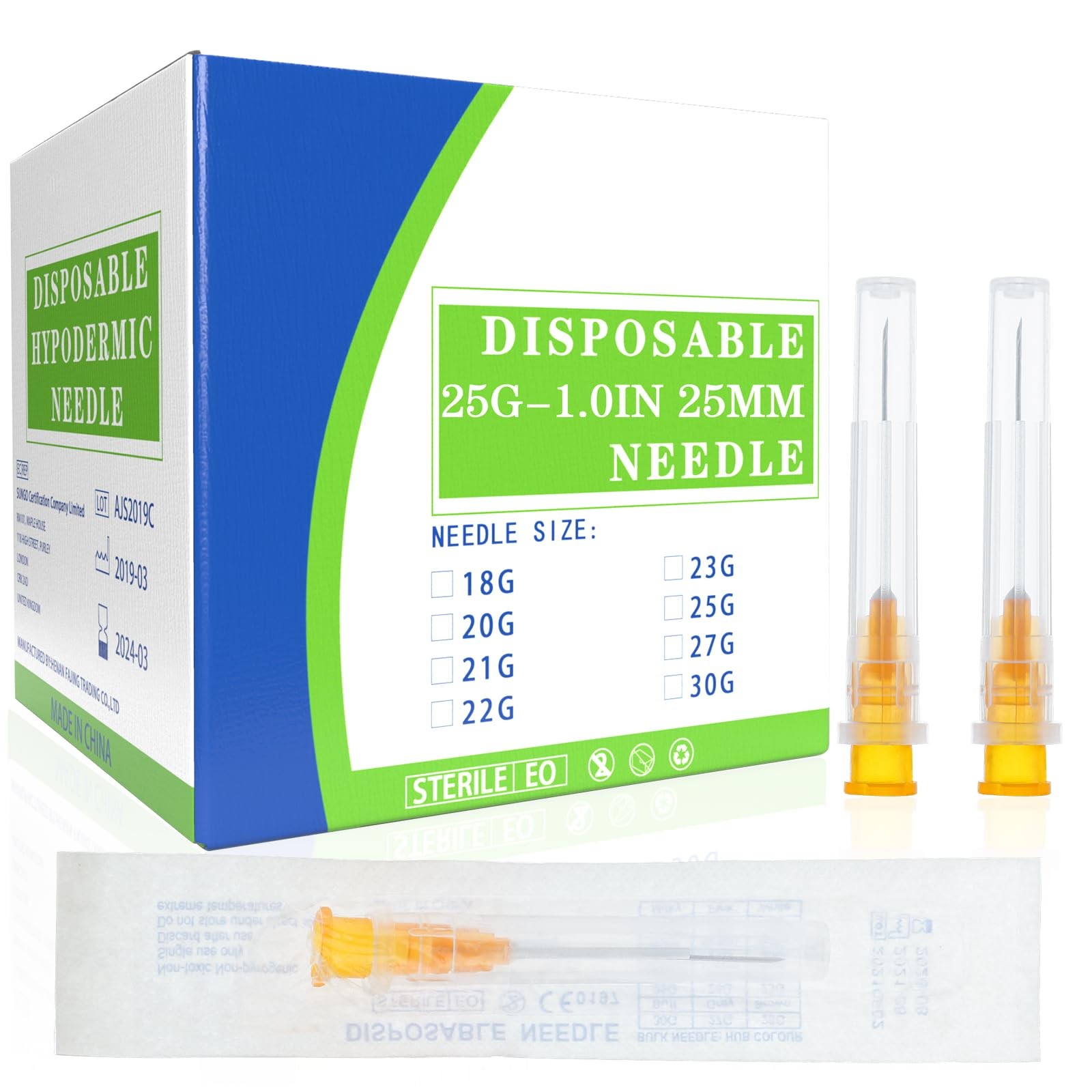 100 Pack 25 Gauge 1 Inch Lab Accessories, Individually 25G-1”, 100