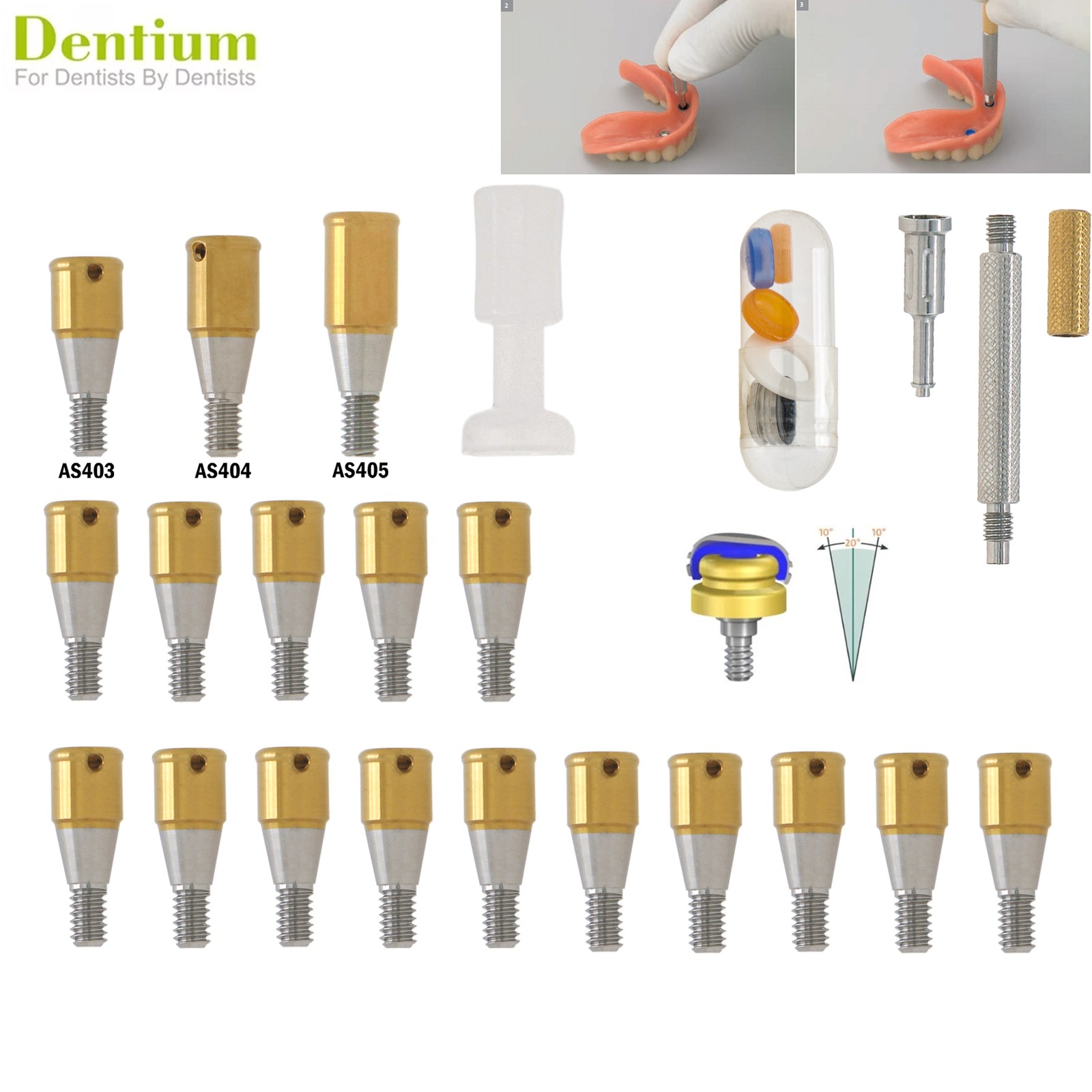 Overdenture Tapered Locator Abutment For Hiossen Nobel ITI Zimmer MIS Titanium