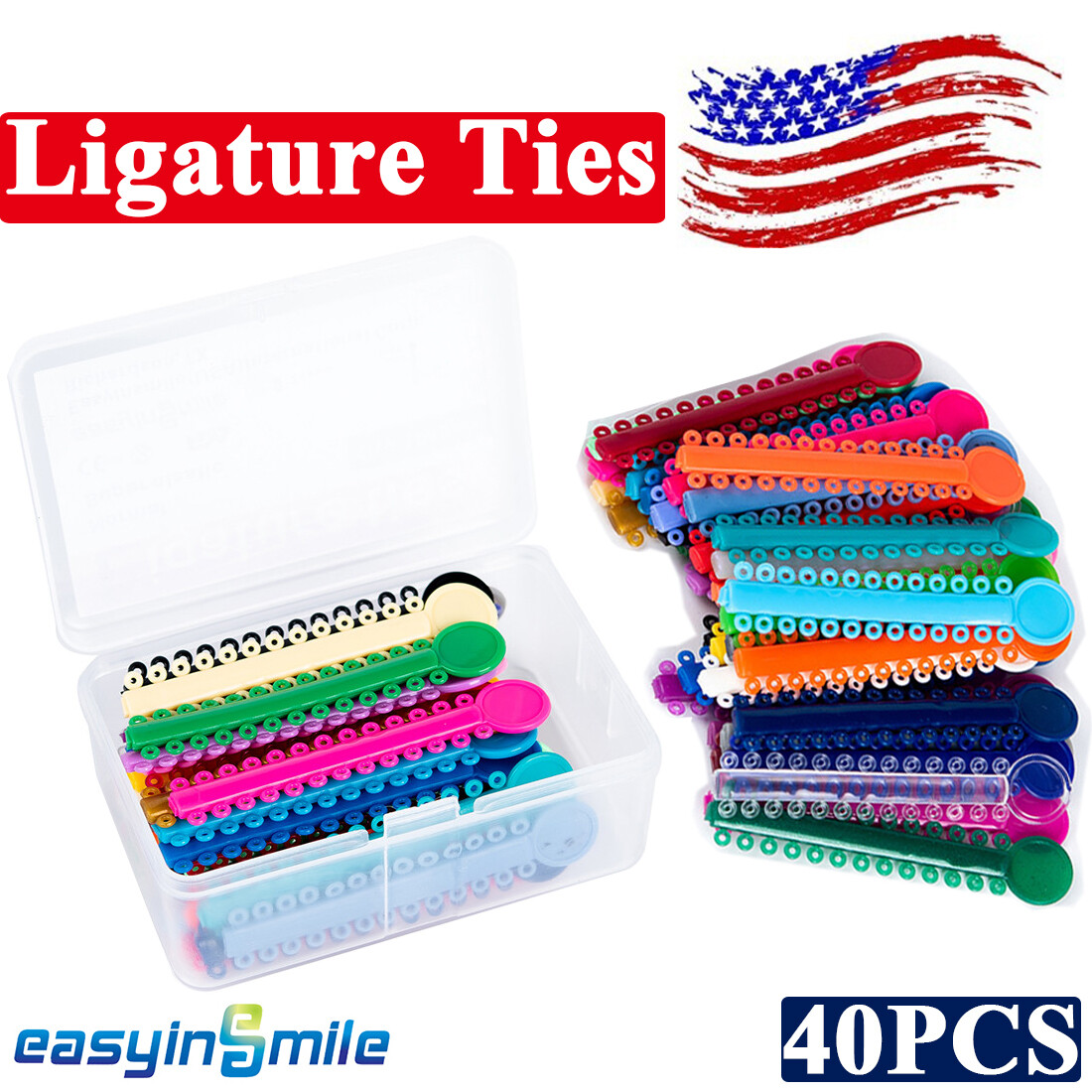 1040pc Dental Orthodontic Ligature Ties Braces Elastic Rubber Band Mixed ColorUS
