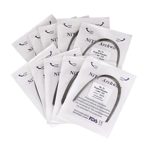 100pcs 10packs Dental Orthodontic Super Elastic Niti Arch Wire Round Ovoid Form