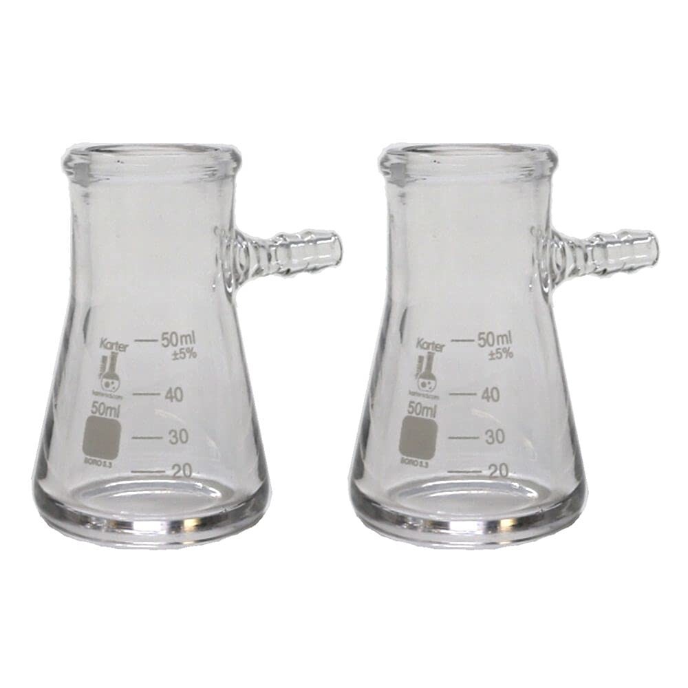 50ml Filtering Flask Bolt Neck with Tubulation 3.3 Boro Heavy Wall (Pack of 2)