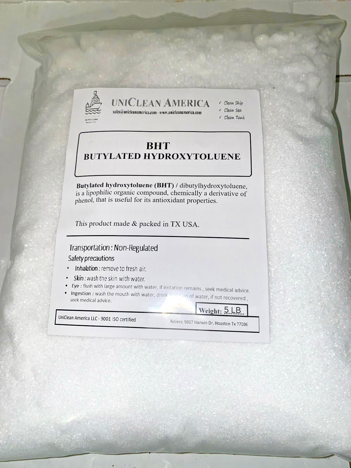 BHT – BUTYLATED HYDROXYTOLUENE – High Purity – for Industrial & Beauty Use