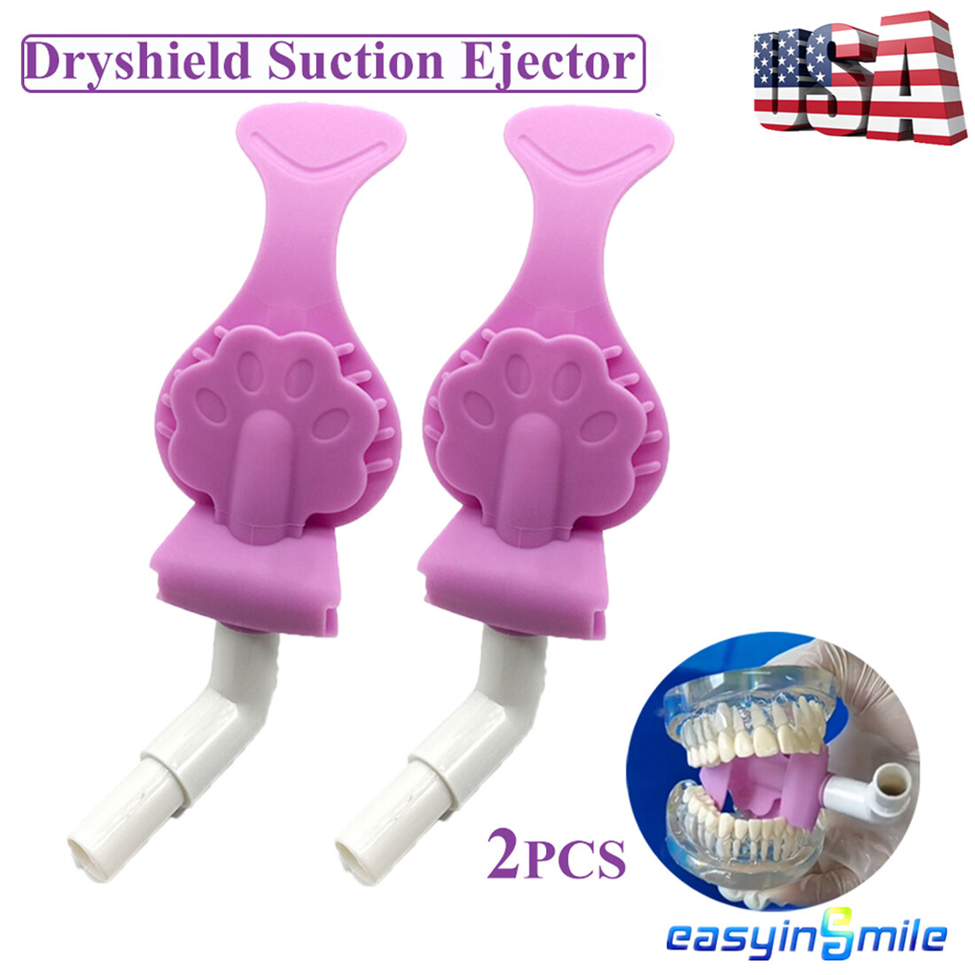 4Pcs Dental Saliva Suction Tube Sterilize Bite Block Isolation Mouth Dryshield