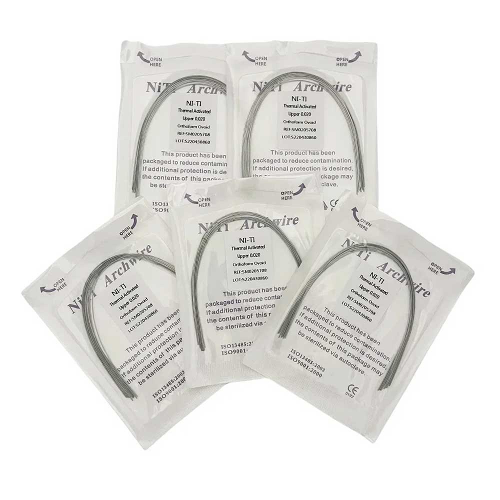 Dental Orthodontic Heat Thermal Activated NITI Arch Wires Ovoid Round