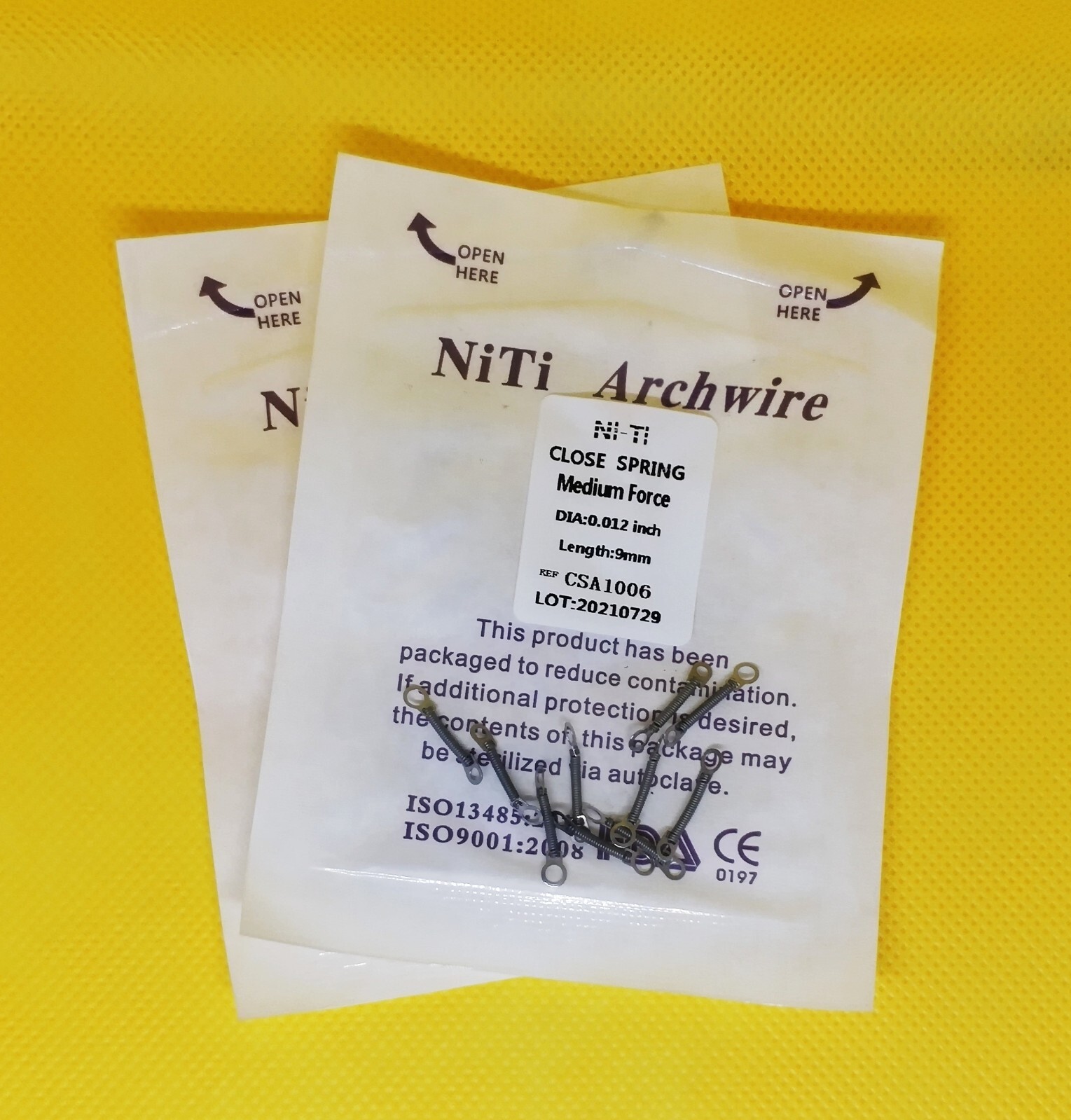 50Packs Dental Orthodontic Close Spring NiTi Alloy 0.010/012*6/9/12 mm Medium