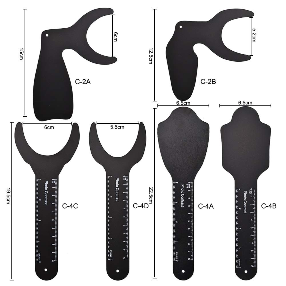 Angzhili 6 Pcs Dental Contraster Intraoral 6 Piece Assortment, black