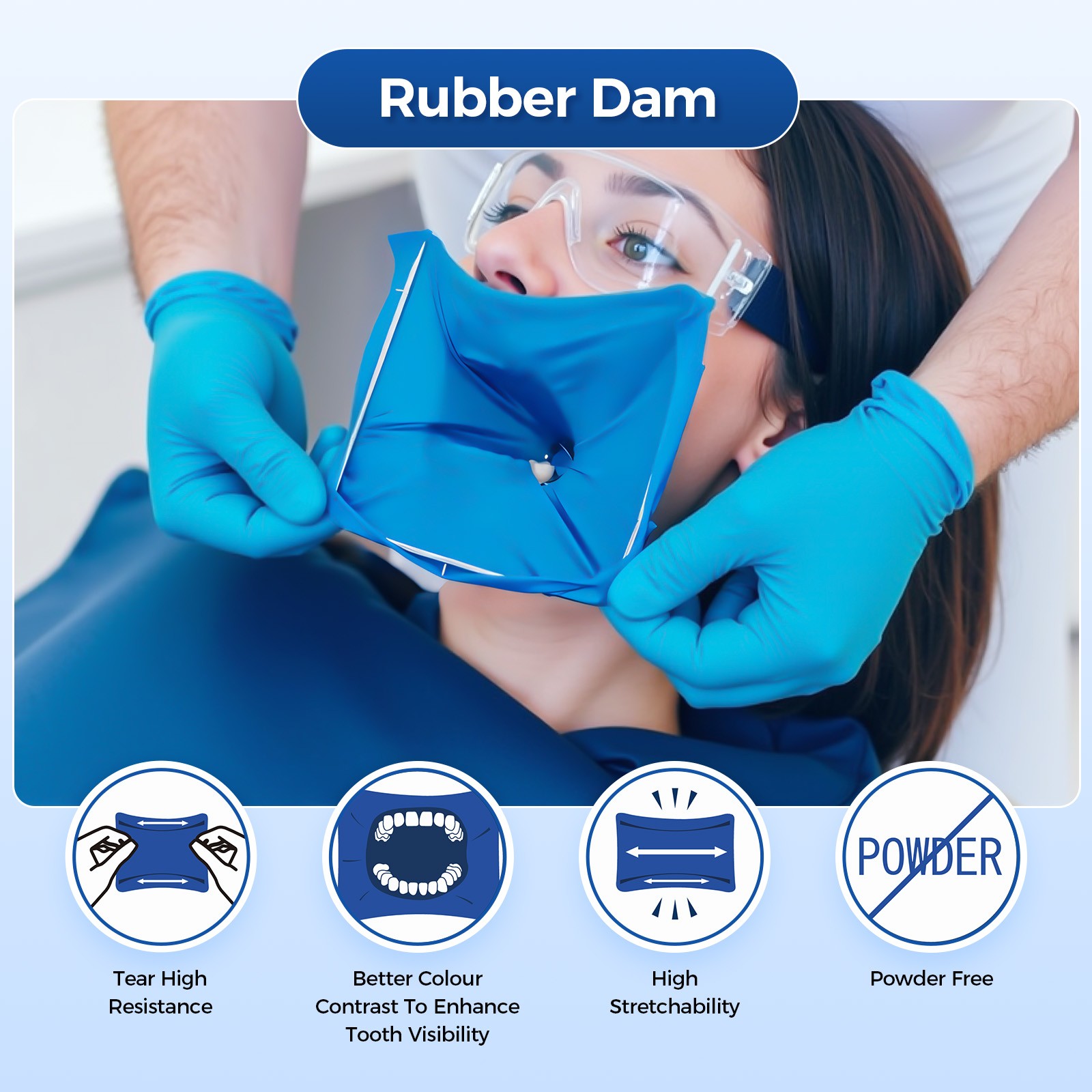JMU Dental Rubber Dam Natural Latex Dental DIFFERENT COLORFUL 36 Sheets/Box