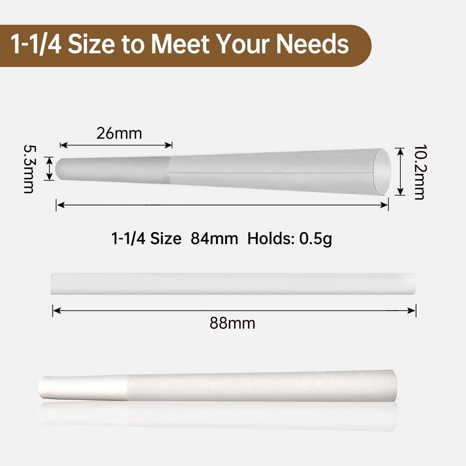 Nilef Pre Rolled Cones | 1 1/4 Size 84/26mm | 1000 1 – 84mm, White