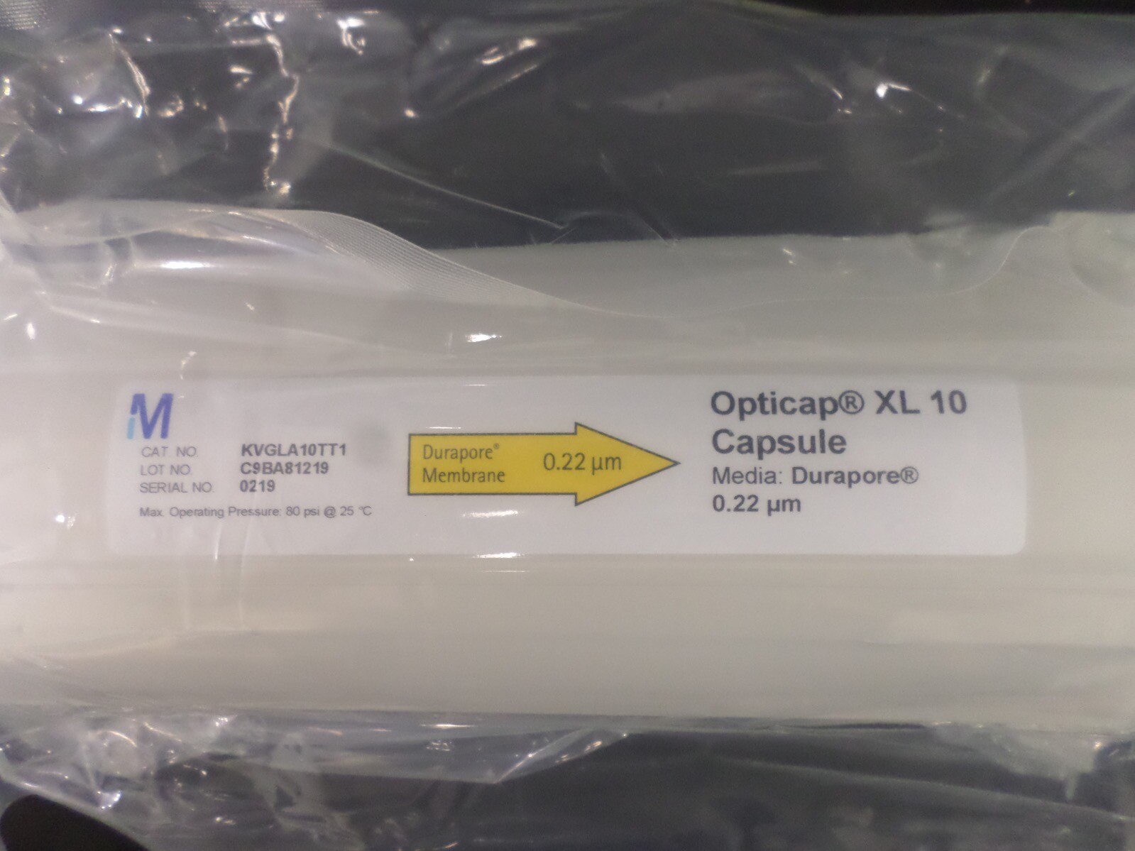 MILLIPORE Opticap 0.22µm 1-1/2″ Durapore XL 10 Capsule Filter KVGLA10TT1 (1/Bag)