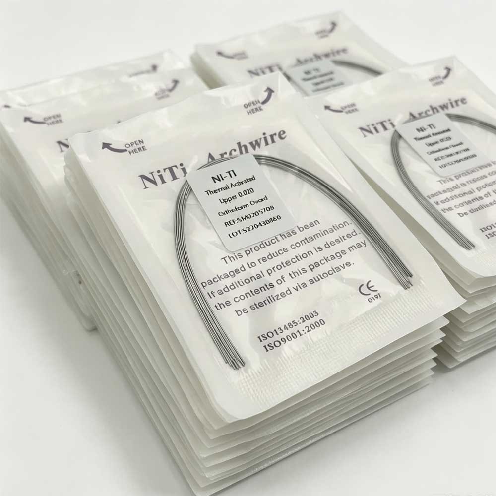 Dental Orthodontic Heat Thermal Activated NITI Arch Wires Ovoid Round