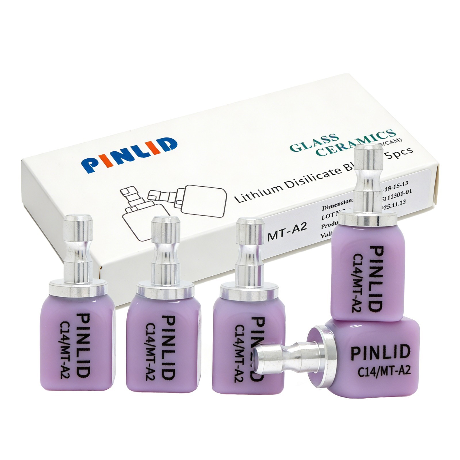 US MT C14 Lithium Disilicate Block Dental CAD/CAM Glass Ceramic 5Pc/Pk For CEREC