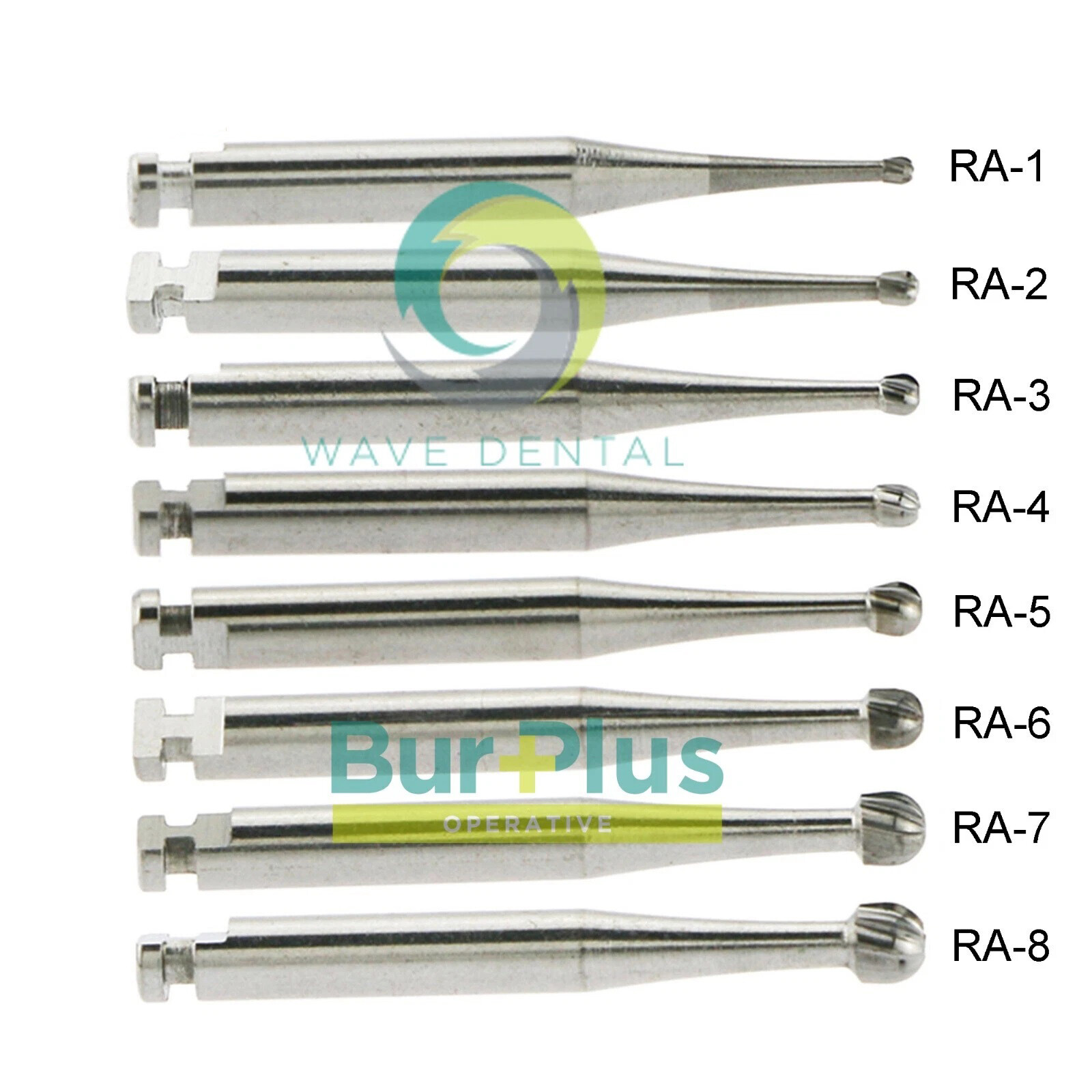 WAVE Dental Round Latch Carbide Bur RA 1 2 3 4 5 6 7 8 Midwest LA For Slow Speed