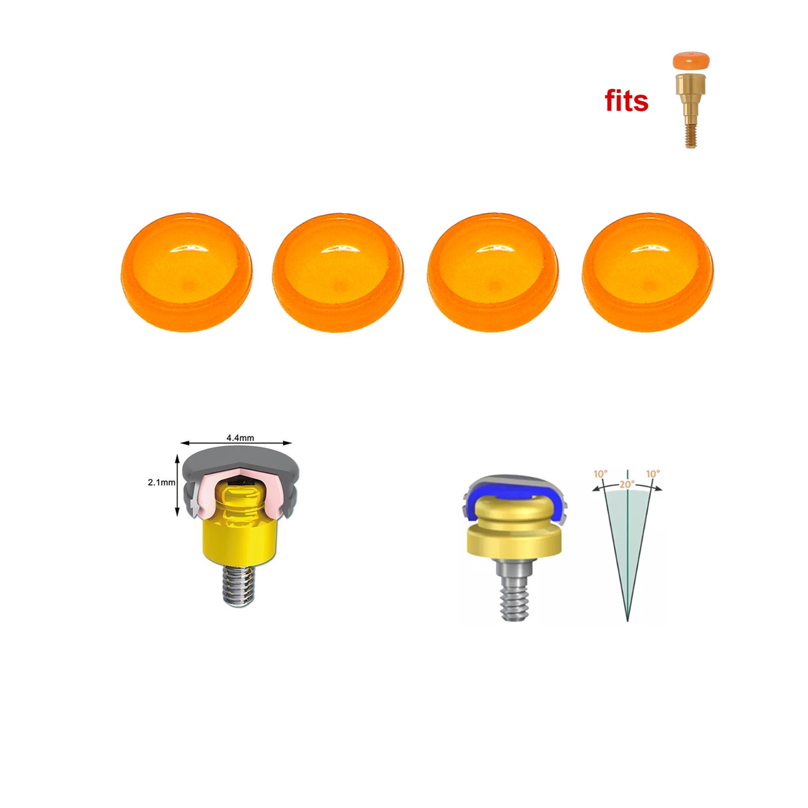 Overdenture Tapered Locator Abutment For Hiossen Nobel ITI Zimmer MIS Titanium
