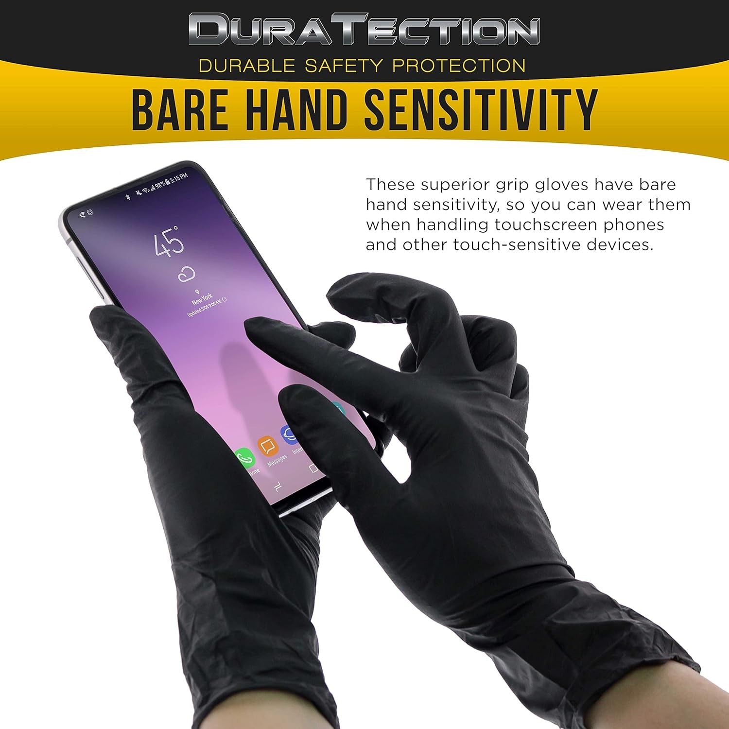 Heavy Duty Black Nitrile Disposable Gloves, 6 Mil – Latex Free, Powder Free, …