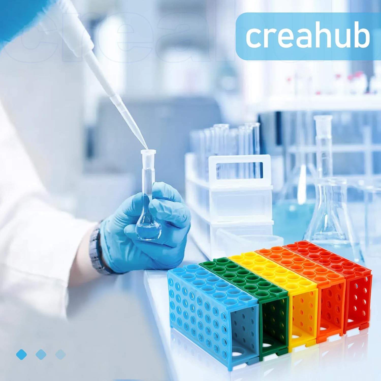 5 Pcs 4 Way Plastic Tube Rack Colorful Lab Tube Racks 0.5ml/1.5ml/2ml/15ml/50ml