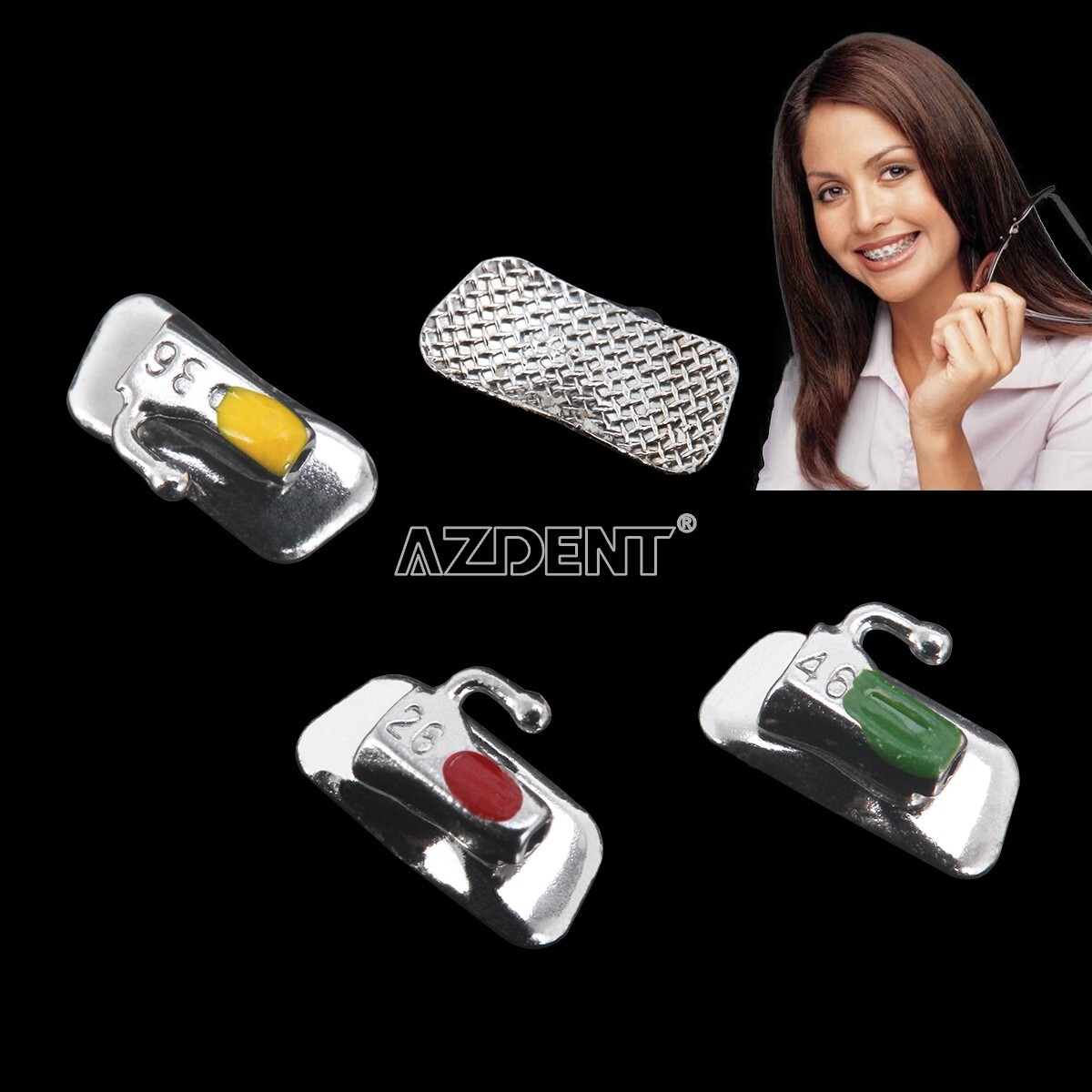 AZDENT 40pcs Orthodontic Buccal Tube 1st Molar Roth.022 Bondable Non-Conv 10kits