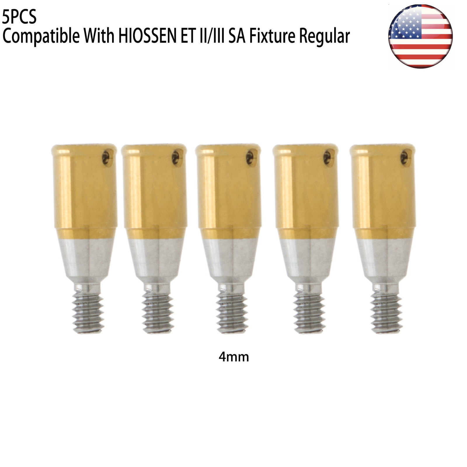 US Dental Hiossen Regular 3-5mm Attachment Abutment & Overdenture Male Caps Kits