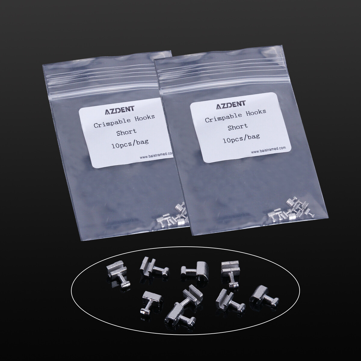 10PCS/Pack AZDENT Dental Orthodontic Short Type Crimpable Hook for Arch Wire
