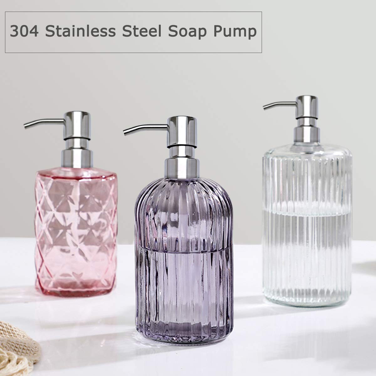 Chrome Soap Dispenser Pump Replacement – Silver 304 Rust 1pcs, Chrome-silver