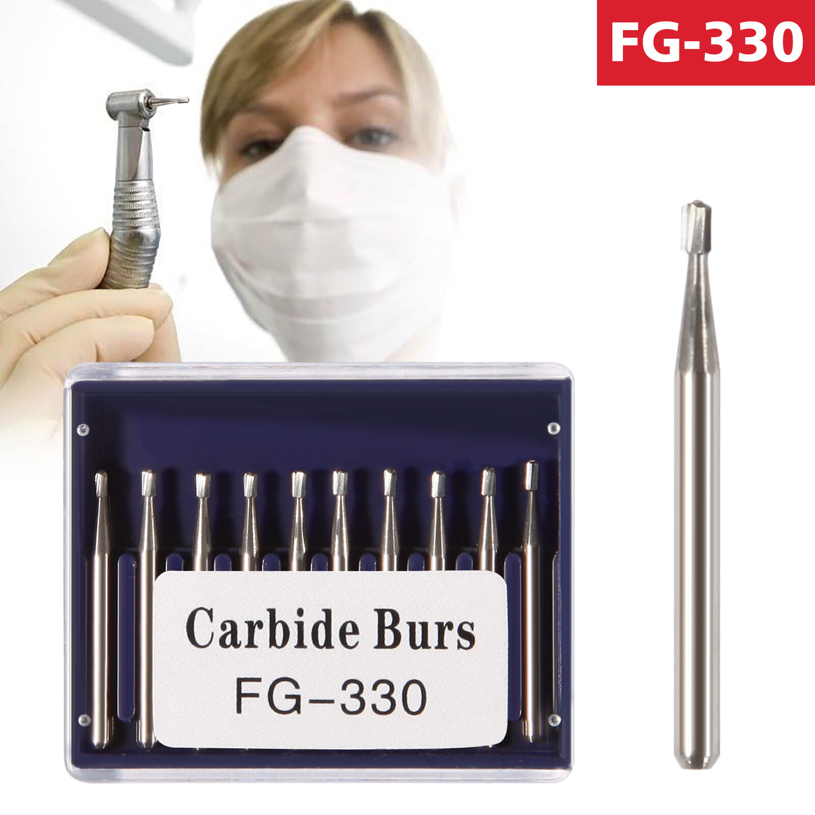 Dental Carbide Burs Pear-Shaped Type for High Speed Tungsten Steel Bur FG330 ns