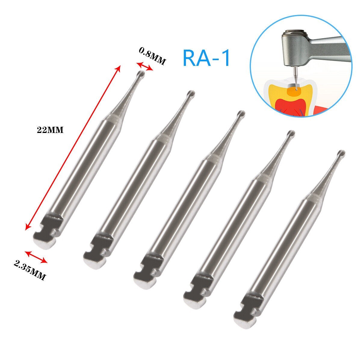 Dental Round Latch Carbide Bur RA 1 2 3 4 5 6 7 8 For Slow Speed 5Pcs/Box