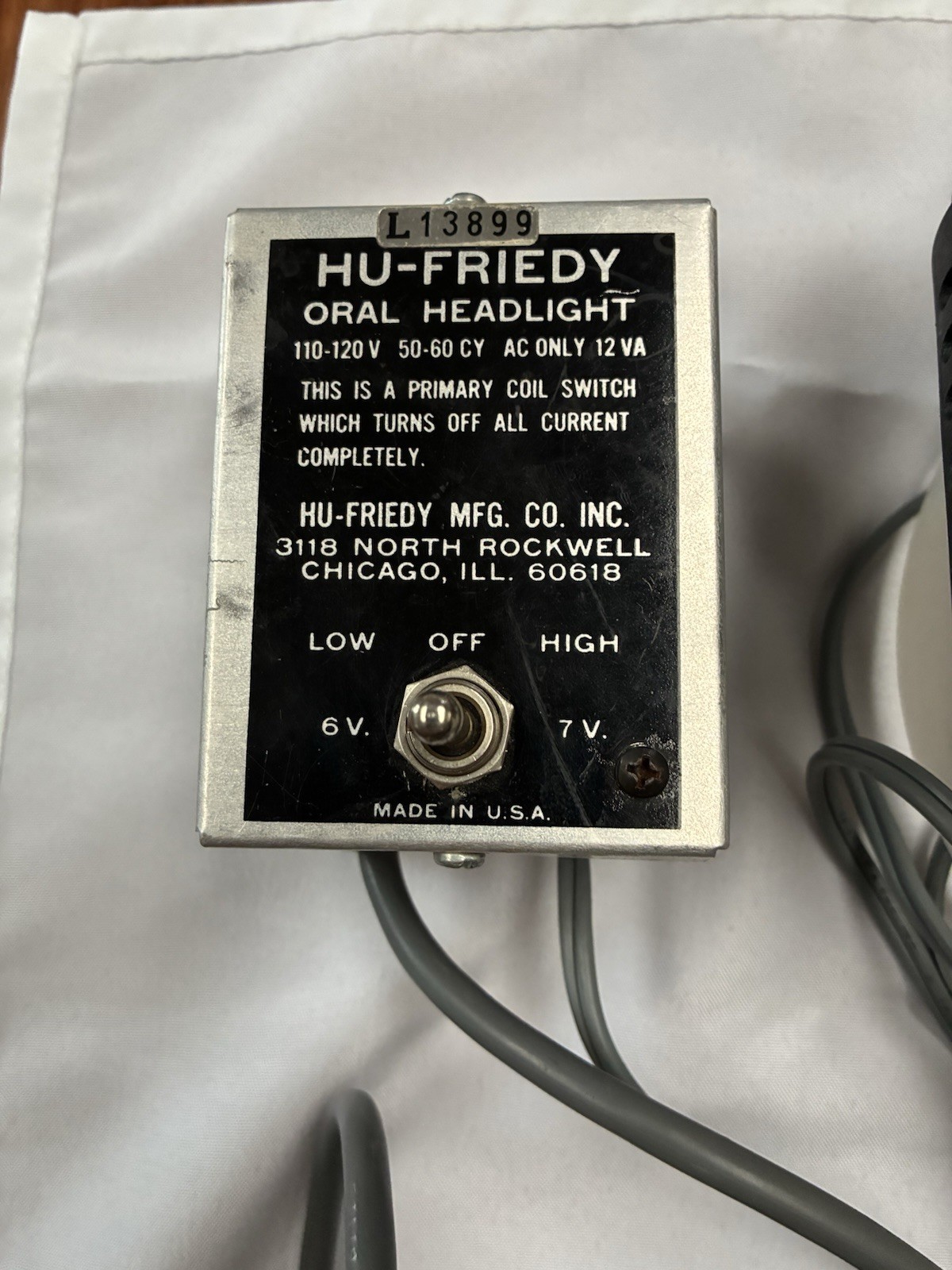 Hu-Friedy Oral Headlight L13899 Dental Headband Light 110-120V
