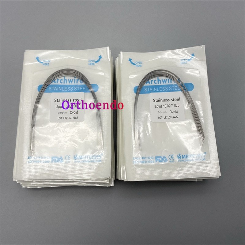 100 Pcs Dental Ortho S.S Arch Wire Round Rectangular Stainless Steel Wires Ovoid