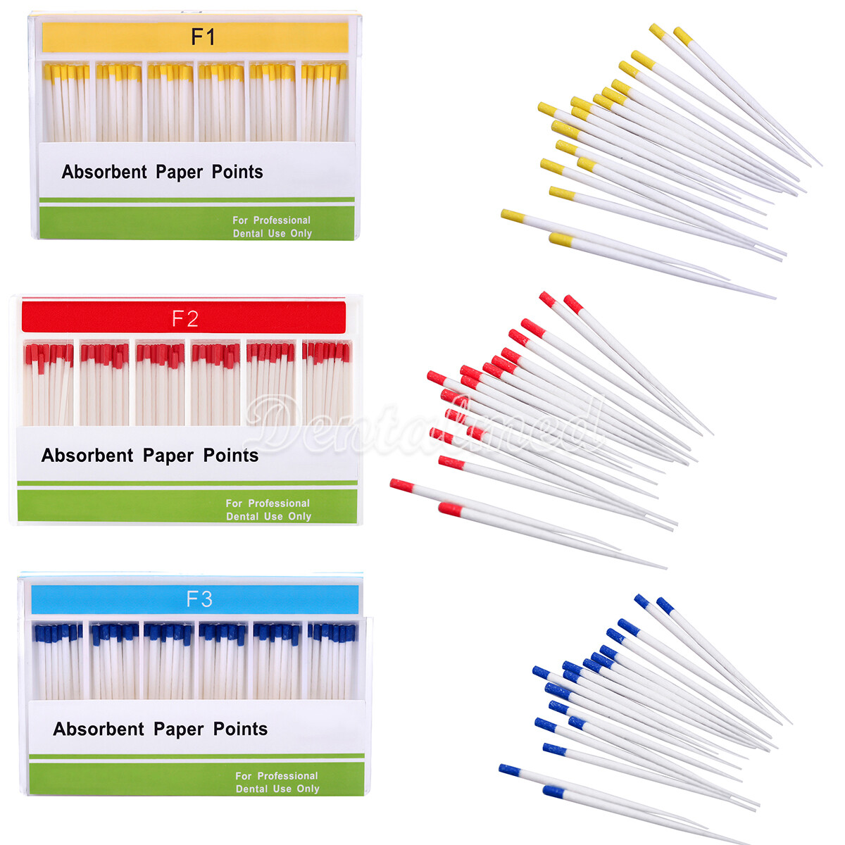 5-100Pack Dental Absorbent Paper Points F1 F2 F3 Root Canal Endodontic