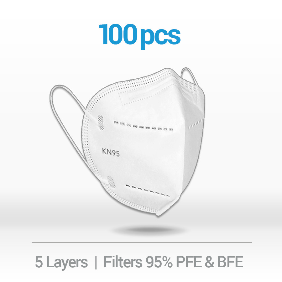 100 KN95 Disposable Face Masks 5 Layers Filters 95%+ of PFE & BFE