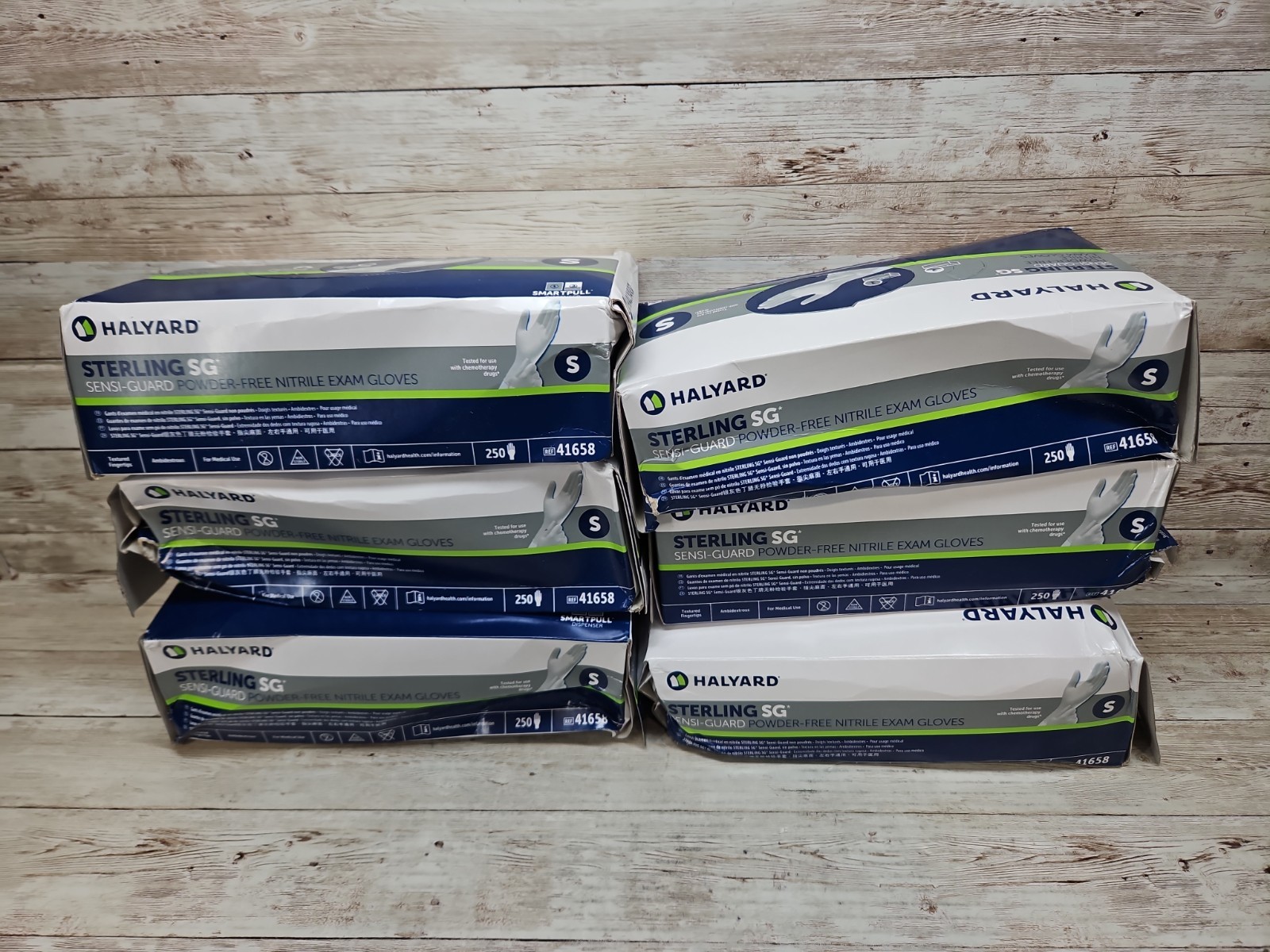 Halyard Sterling SG Nitrile Exam Gloves *6 CRUSHED Boxes* Size: SMALL Exp: 6/29