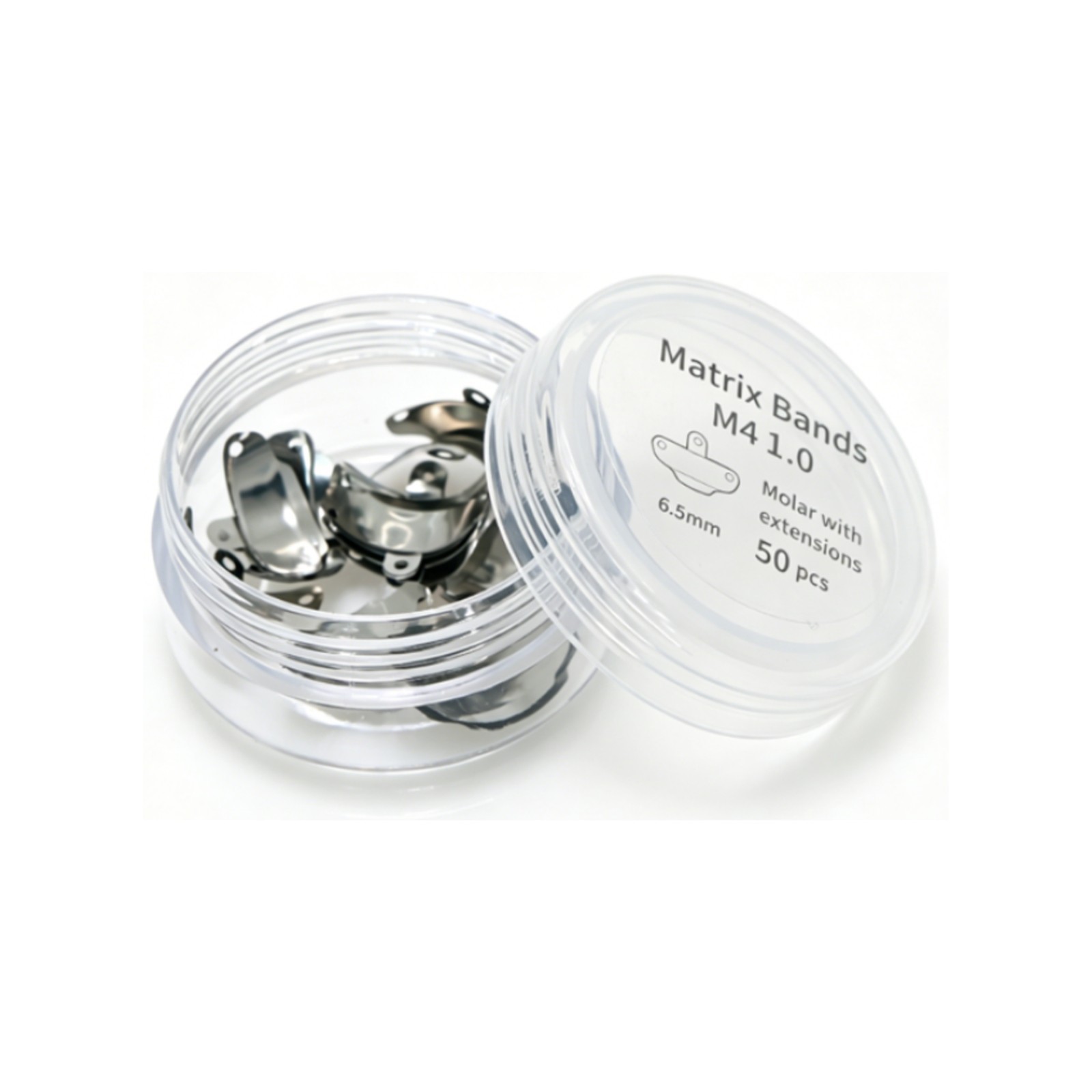 50Pcs Dental Matrix Bands M4 1.0 Sectional Contoured Metal Matrices Dentistry