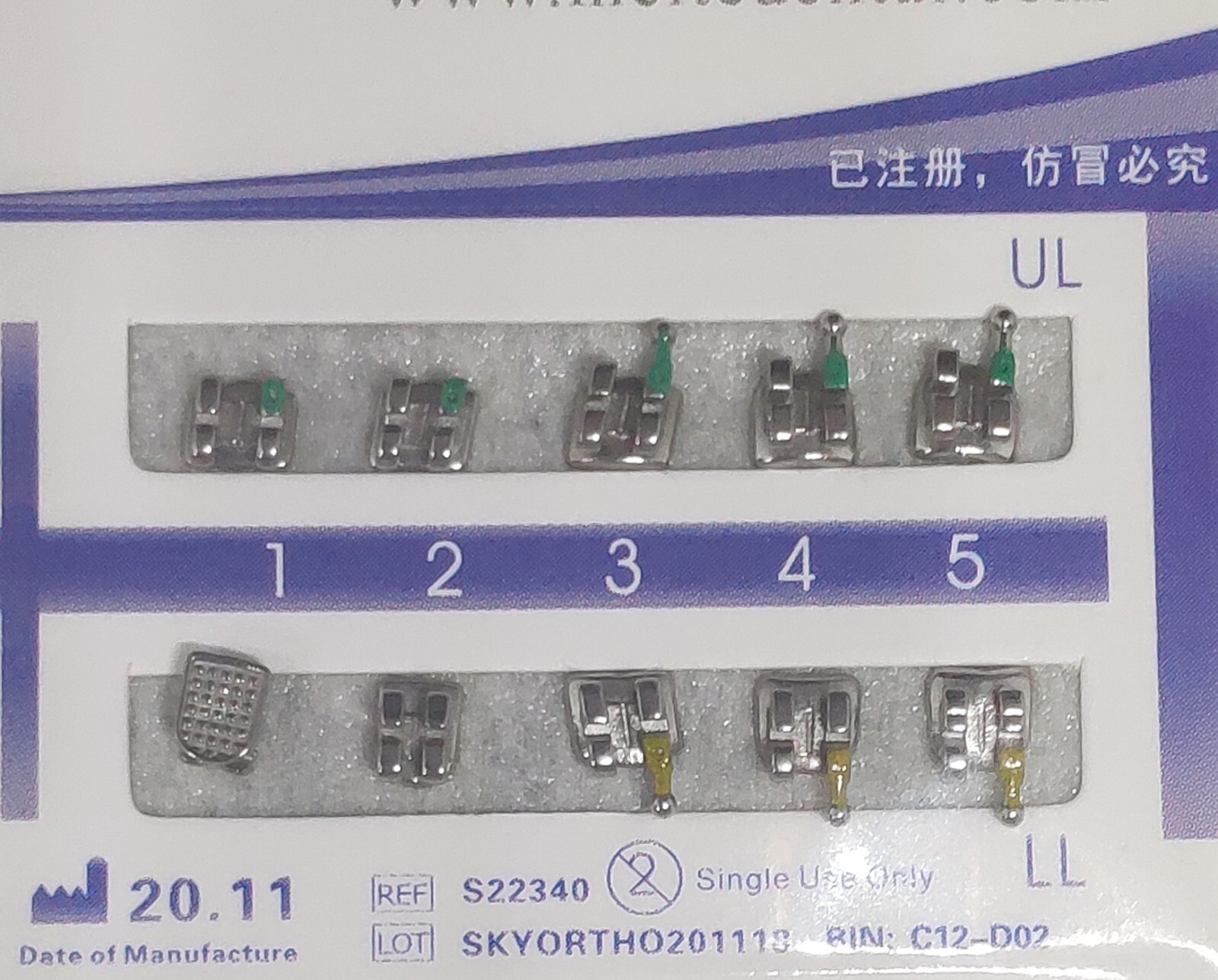 10 Sets Dental Orthodontic Bracket MIM Monoblock Mini Roth/MBT 022/018 345 Hooks