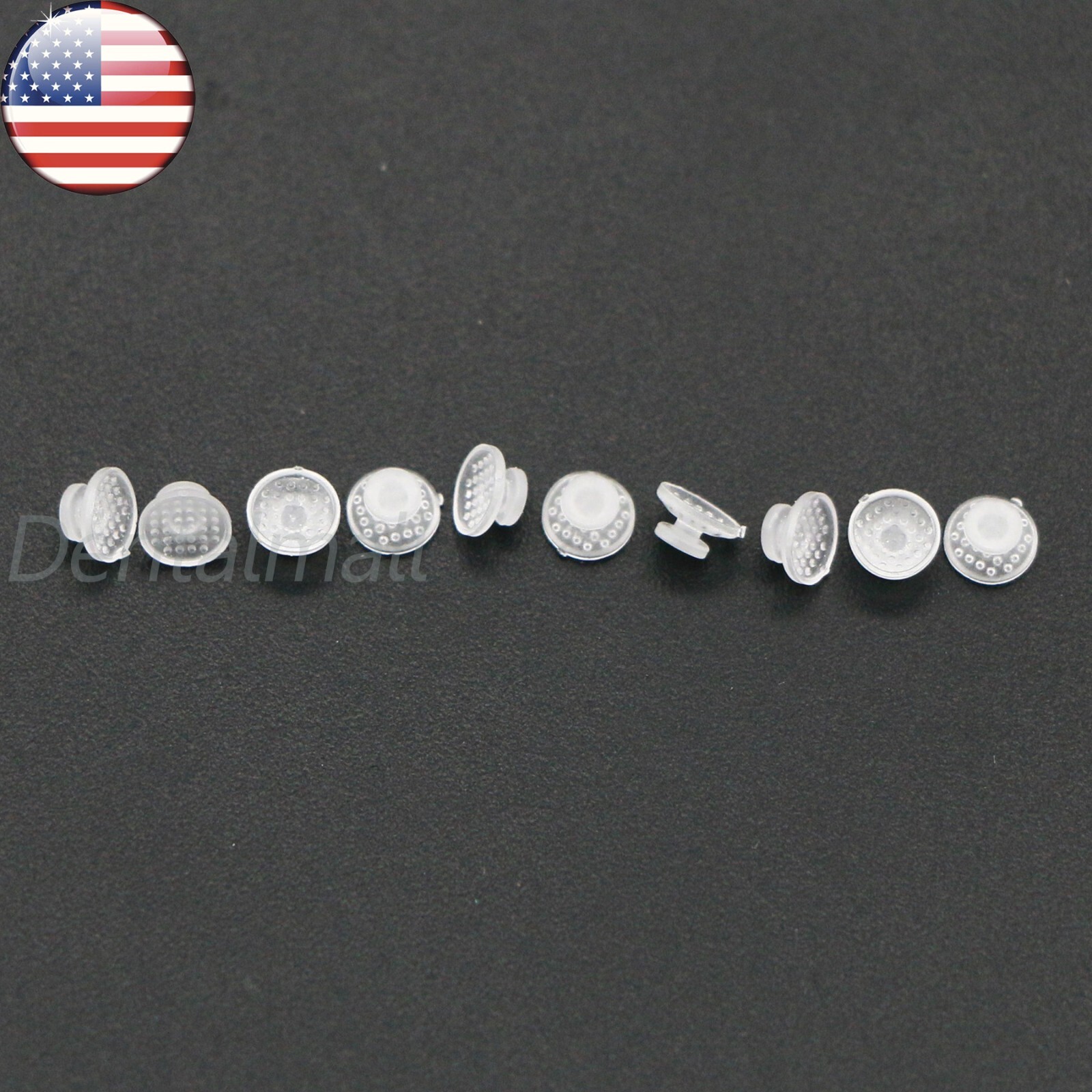 US 10Pcs/Pack Dental Orthodontic Clear Ceramic Lingual Button Bondable Mesh Base