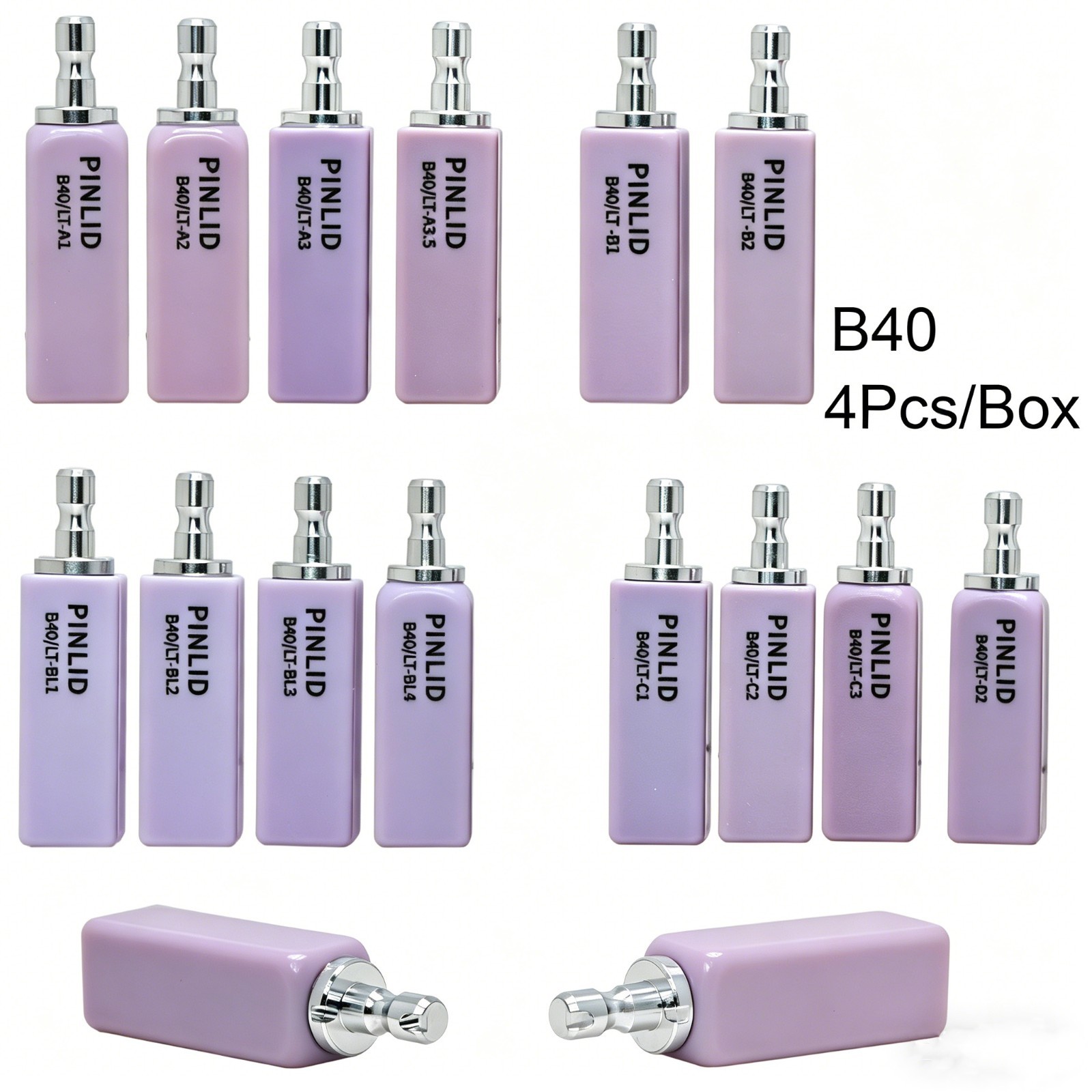 B40 LT Dental Lithium Disilicate Block Emax Ceramic Block CAD/CAM CEREC 4pcs/BOX