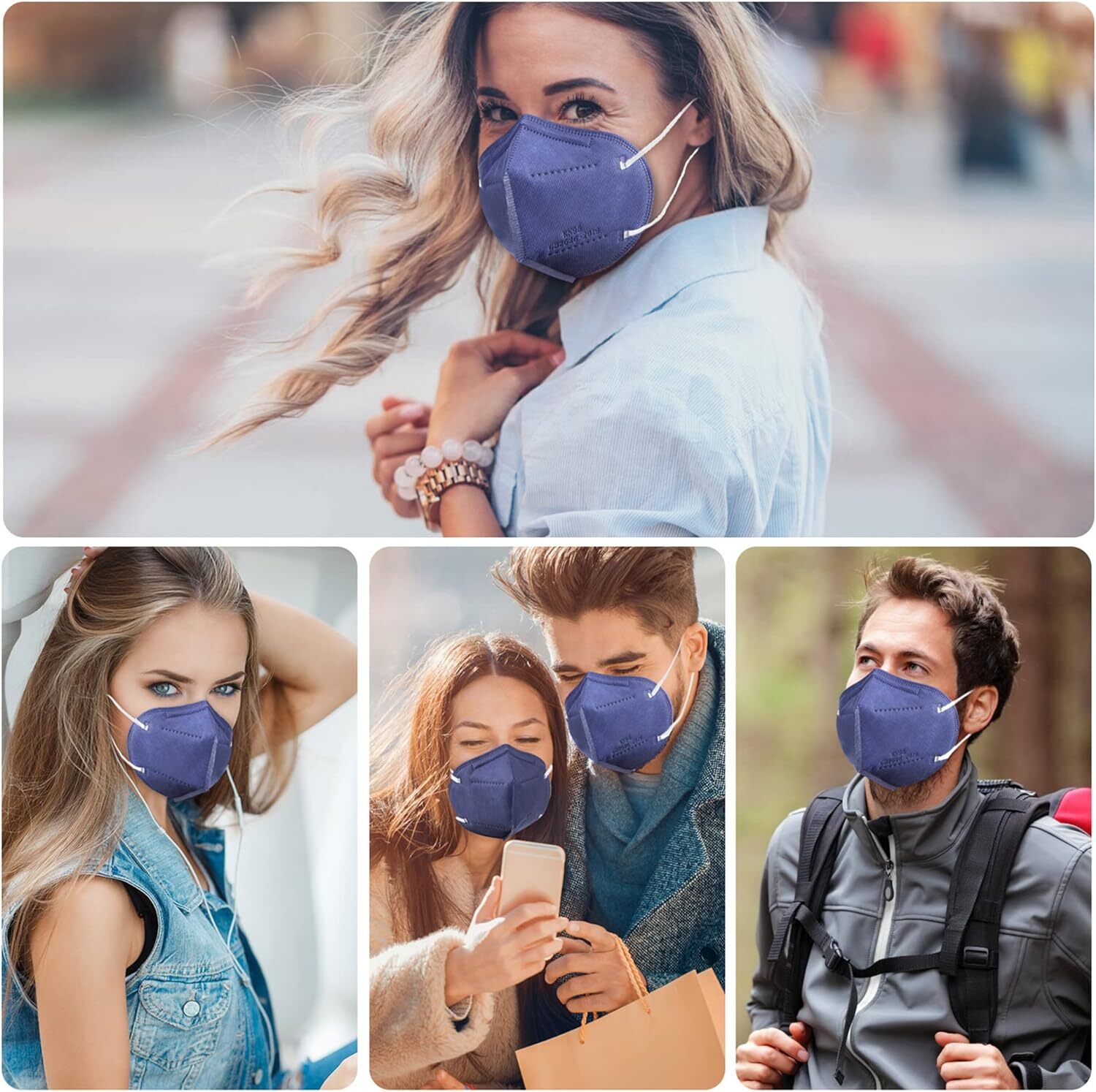 10/50/100 Pcs BLUE KN95 Protective Face Mask BFE ≤ 95% Disposable KN95 Masks