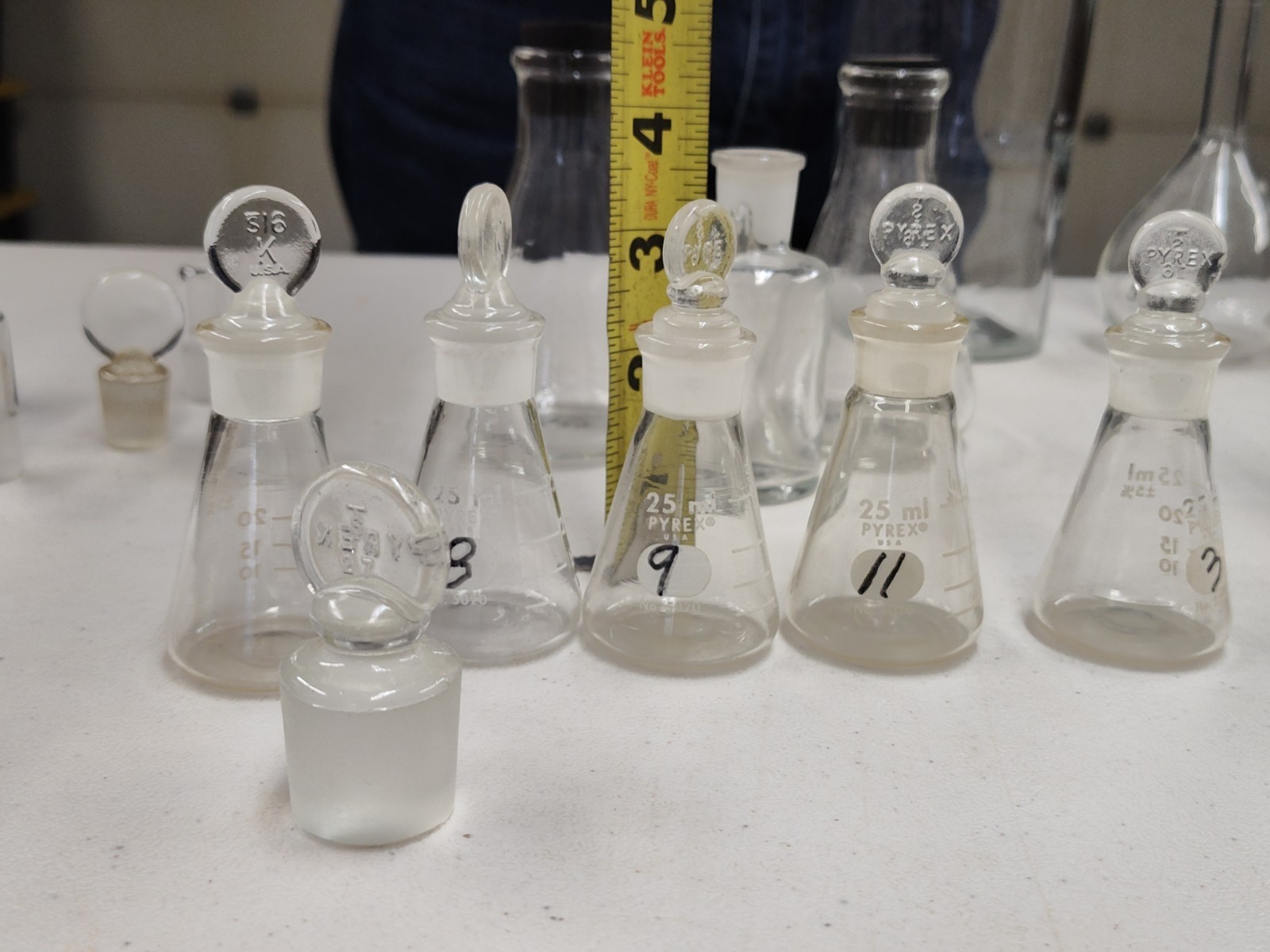 Pyrex & Kimex Glass Vacuum Flasks Beakers Tubes Lids Lab Chemistry Huge Lot