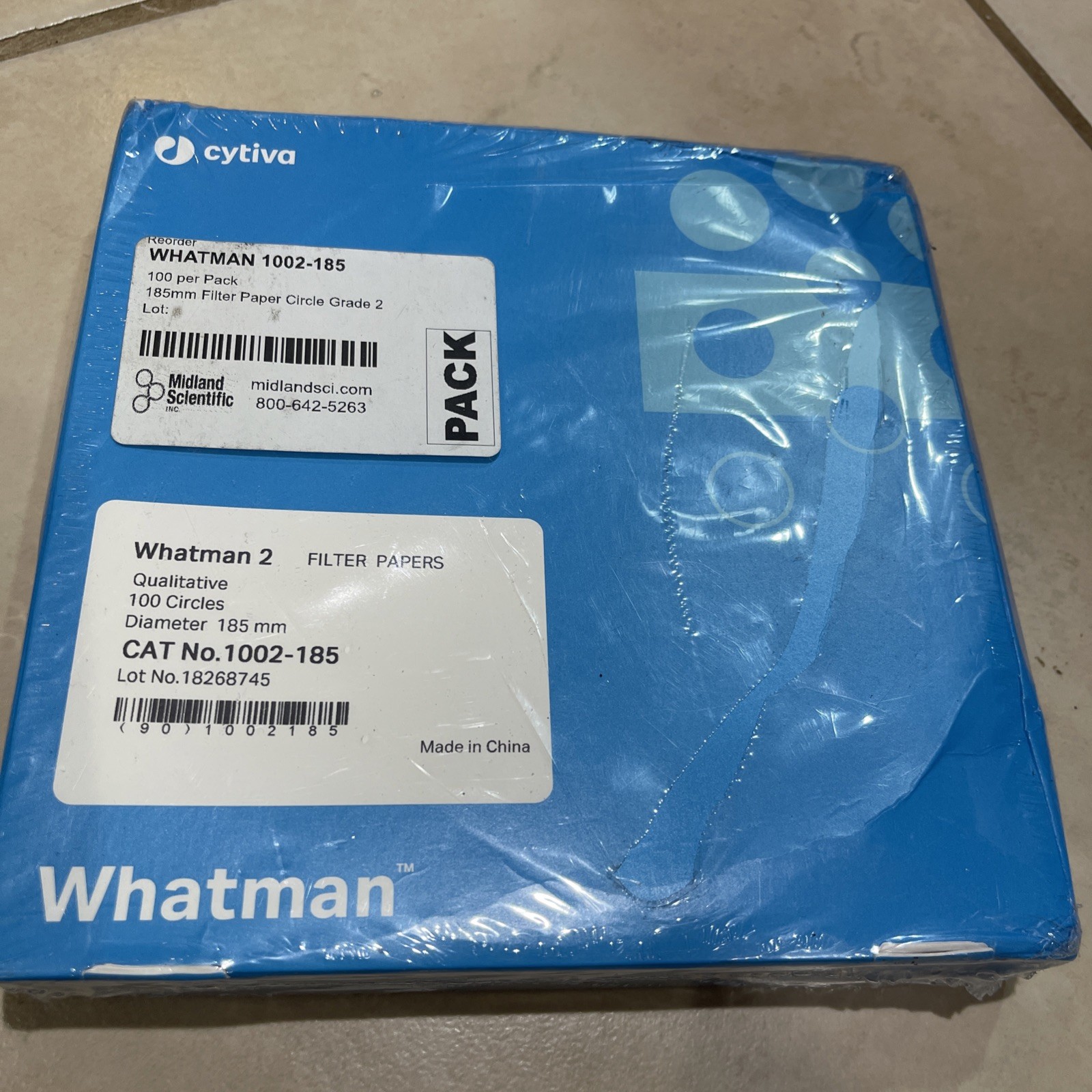 Whatman Qualitative Filter Paper Circles 185mm Diameter 1002 185 Box of 100 New