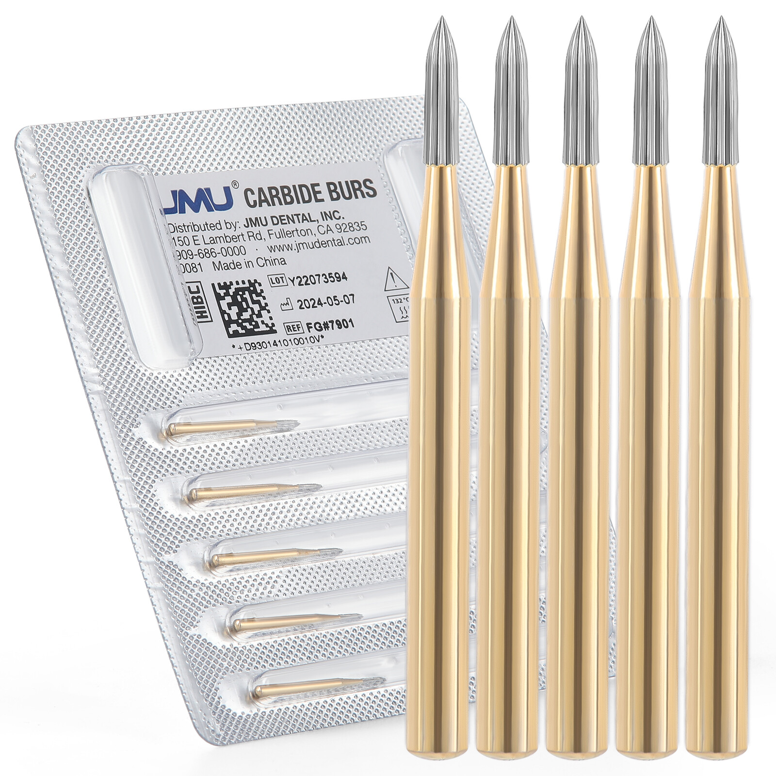 JMU Finishing Dental Carbide Burs 12 Blades FG 7901 7902 7903