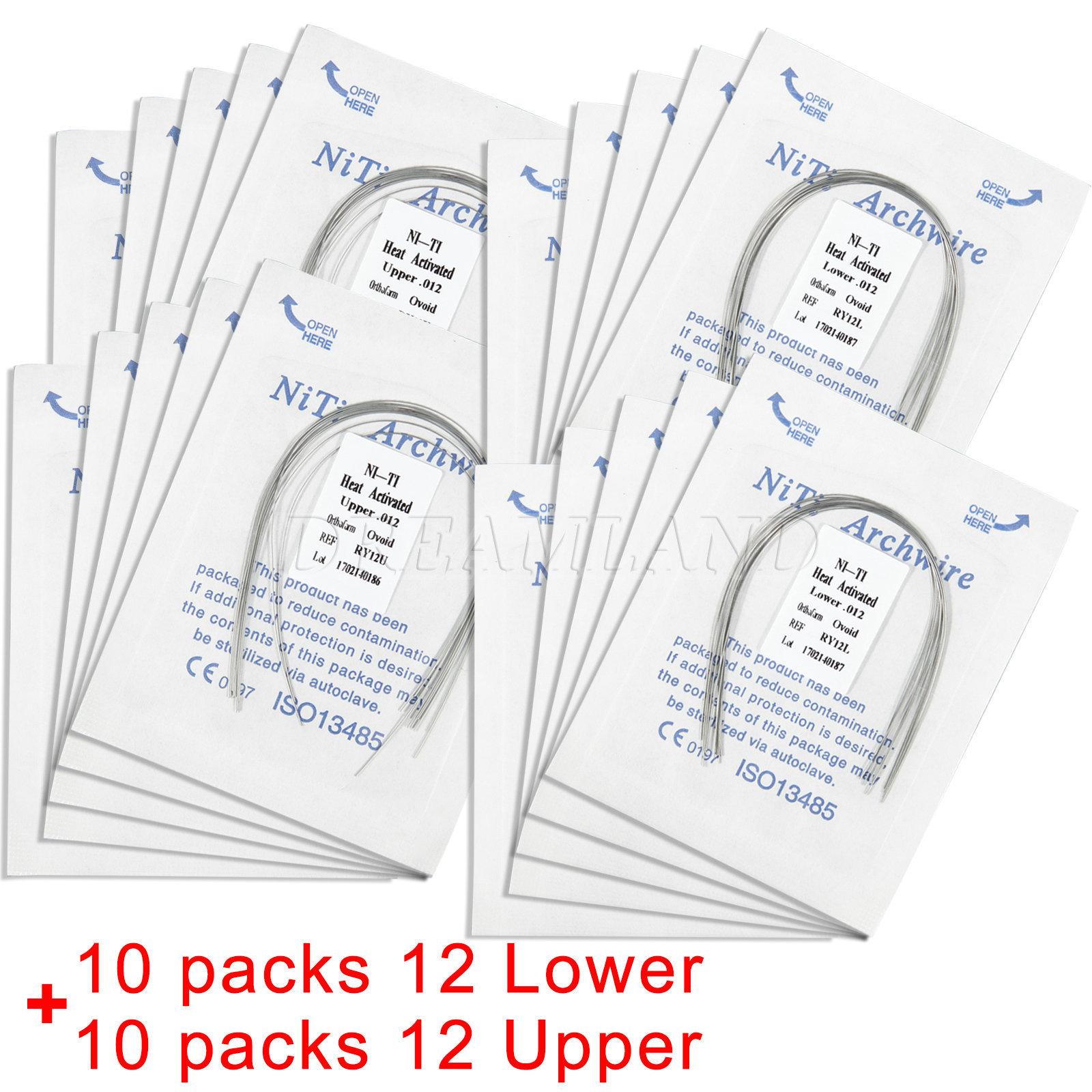 20Pack Dental Orthodontic thermal Activated Niti Round Arch Wire 012 Upper+Lower