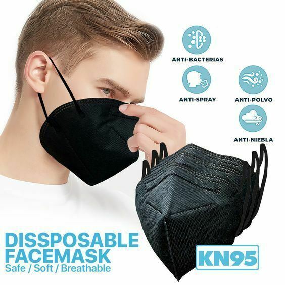 1-200 Negro KN95 Mascarilla facial 5 capas Aprobación C.E FFP2 BFE 95% PM 2.5