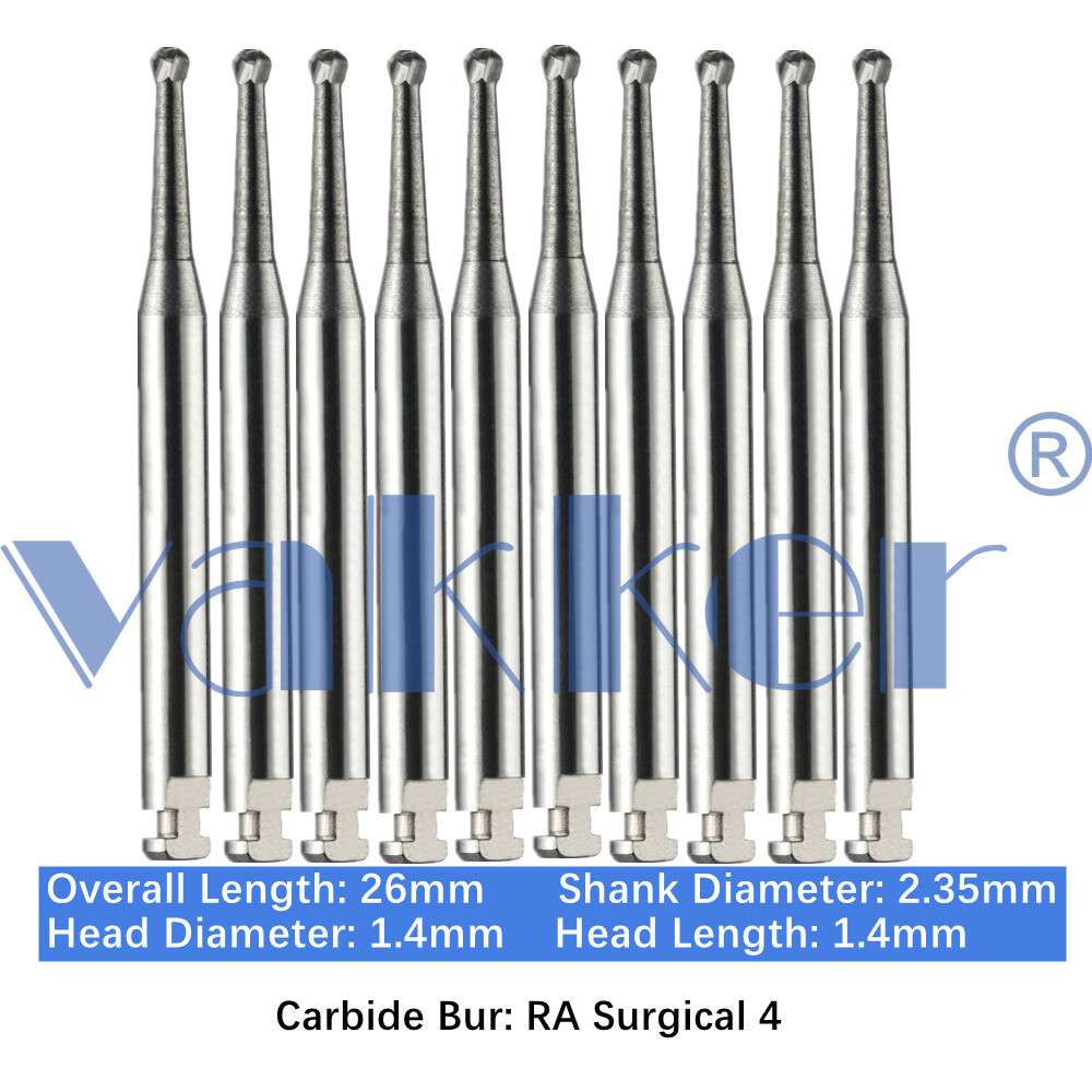 Vakker 10PC Dental Low Speed Carbide Burs Tungsten Latch Type LA RA SURG Bur