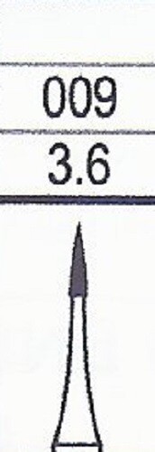 FG7901 Premium Carbide Needle Shaped Bur 12 Blades 10pcs/pk