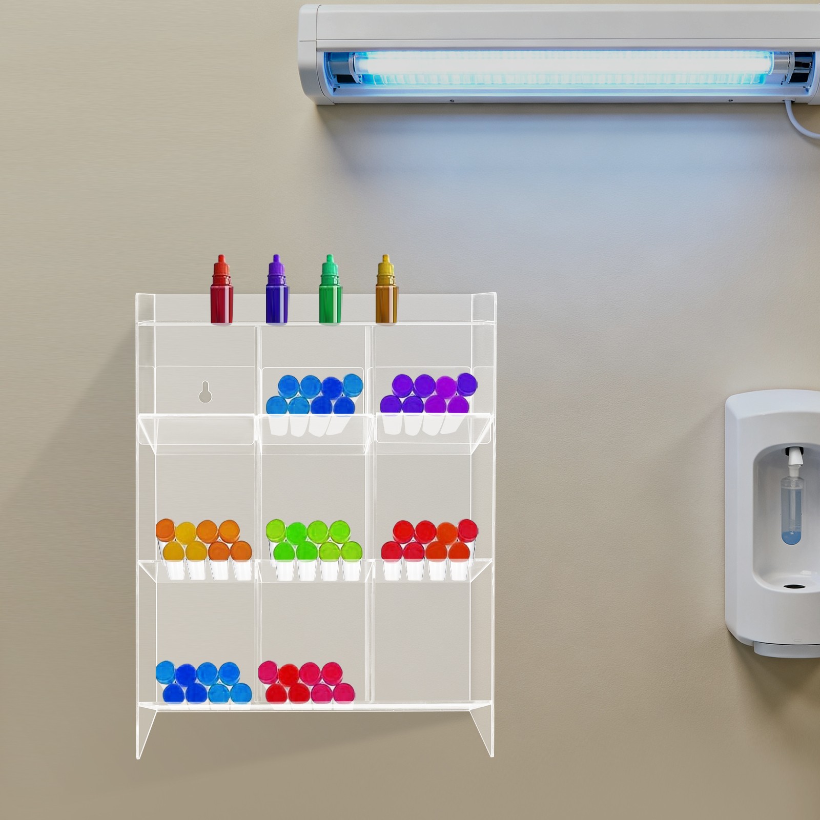 Clear Acrylic Tube Rack, Wall Mounting & Countertop Tube Organizer Holder