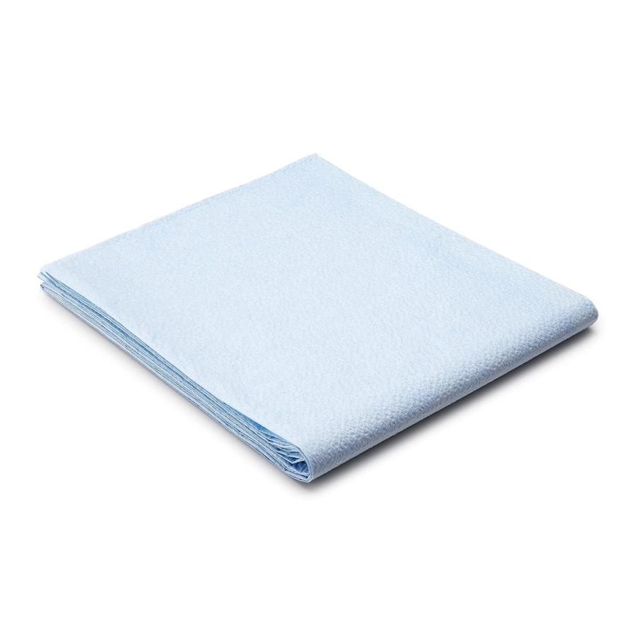 Tidi Everyday Stretcher Sheet Tissue/Poly Flat Standard (40 In. x 90 In.) Blue