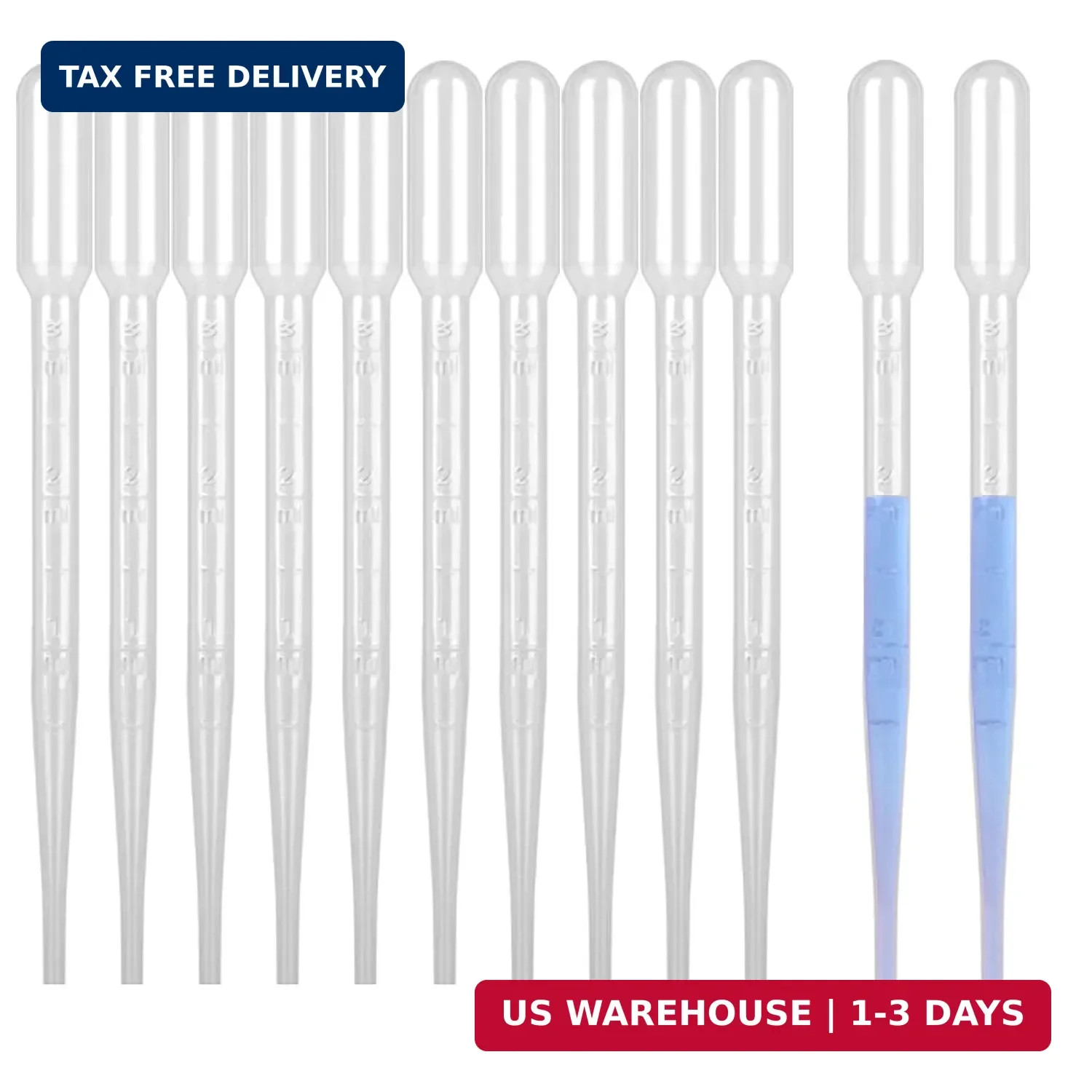3ML Plastic Pipettes Disposable Eye Dropper Pipettes, Premium Graduated Pipettes