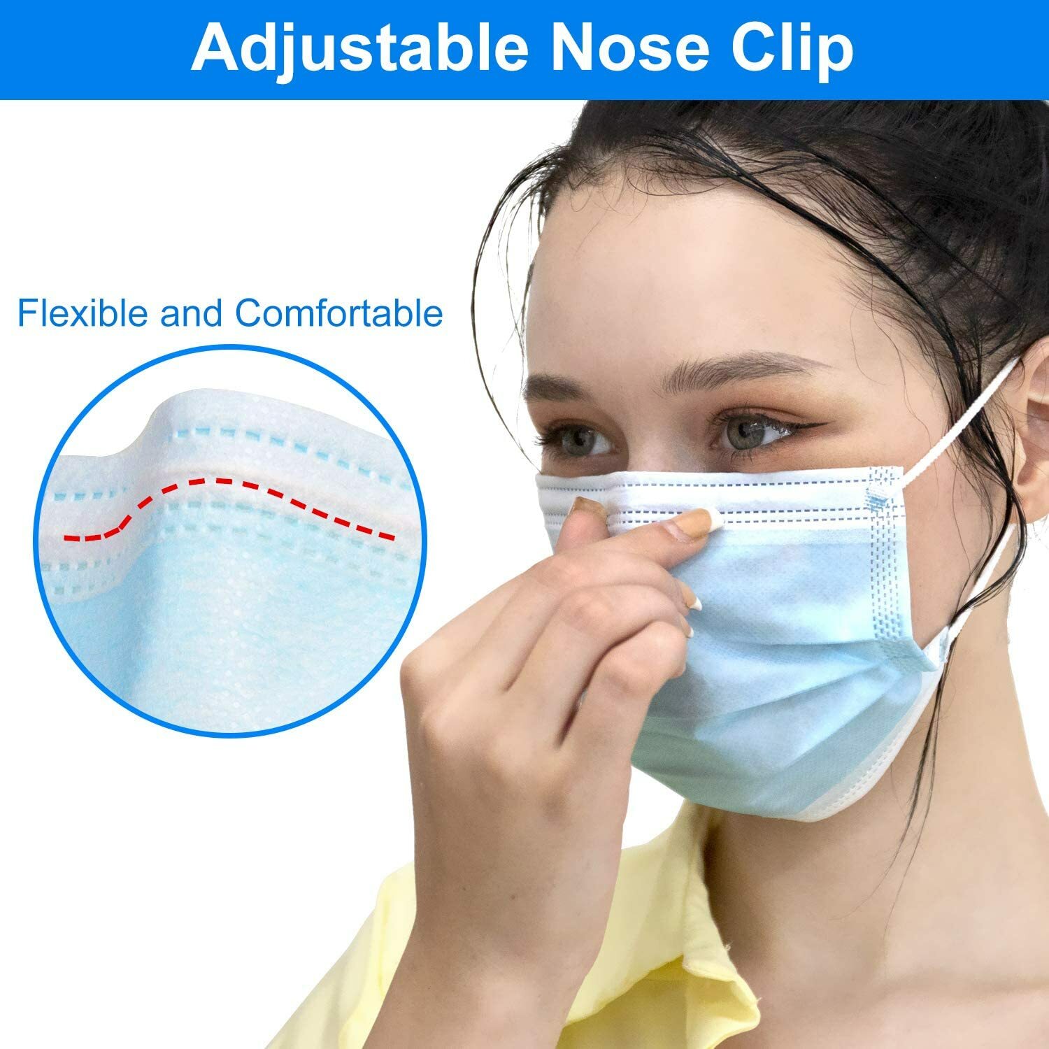 50/100 PCS Face Mask Mouth & Nose Protector Respirator Masks USA Seller Blue