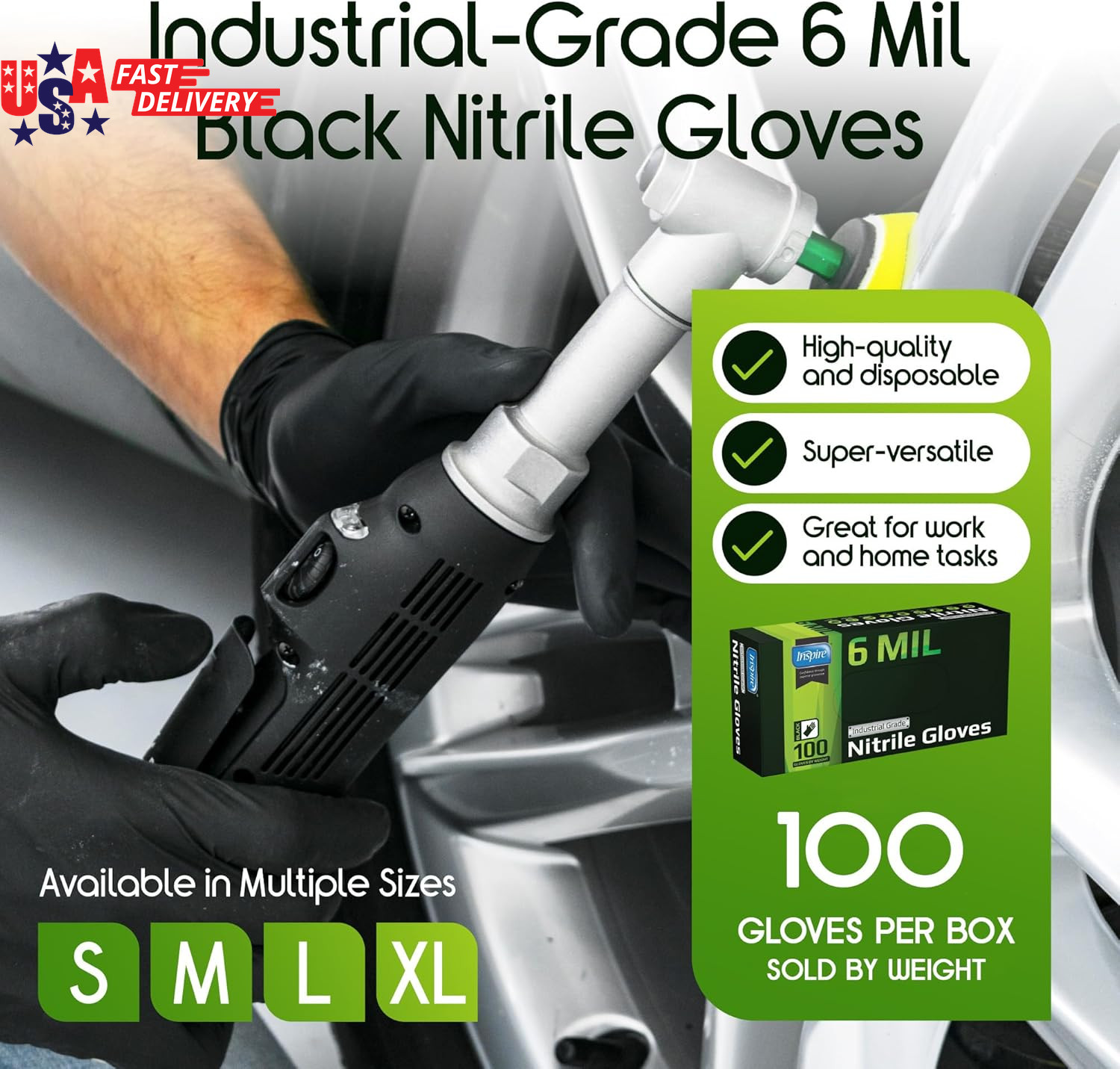 Black Nitrile Gloves HEAVY DUTY 6 Mil Nitrile Chemical Resistant Medical Cooking