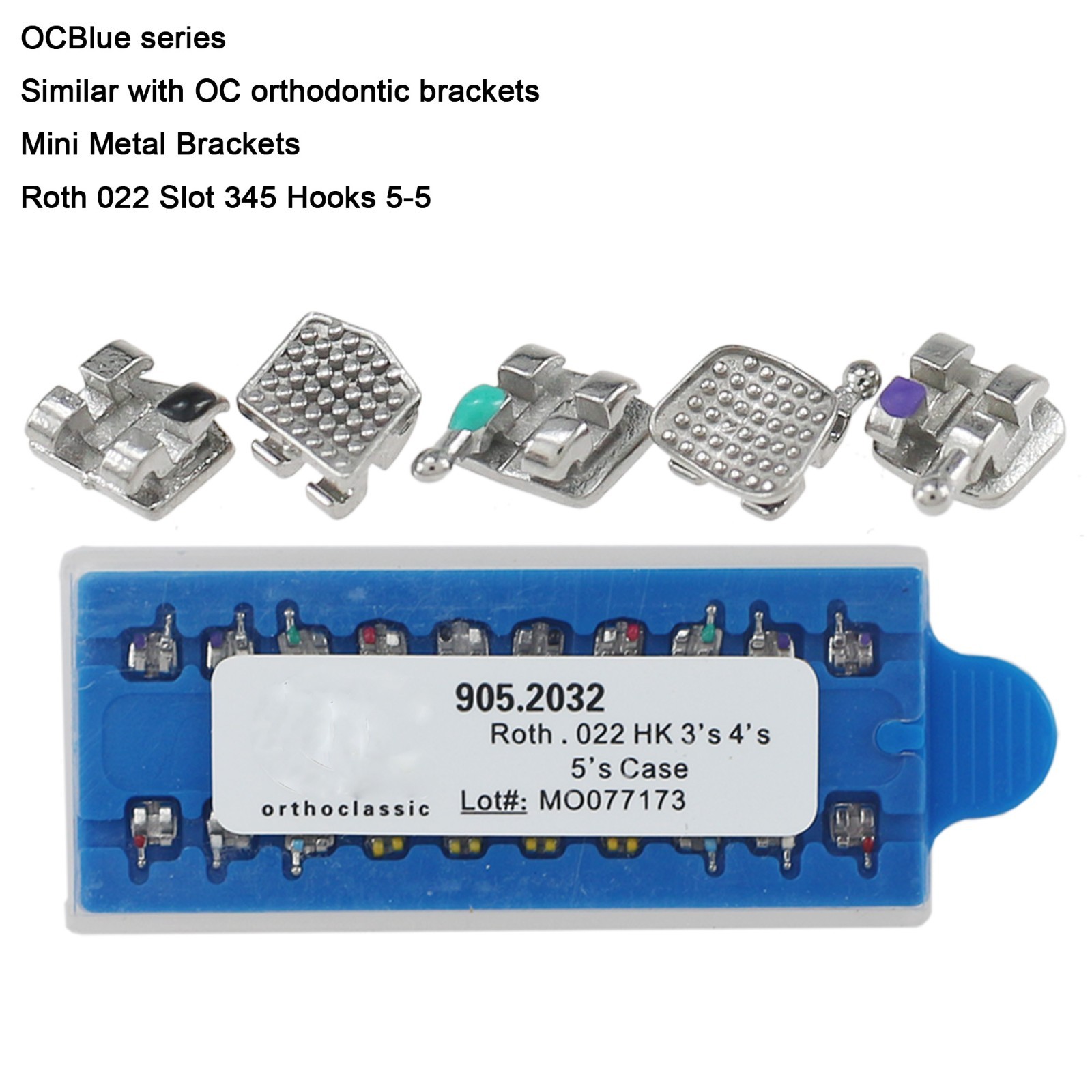 Dental Orthodontic Metal Brackets Braces Roth MBT 018 022 345 Hook Mini MIM Twin